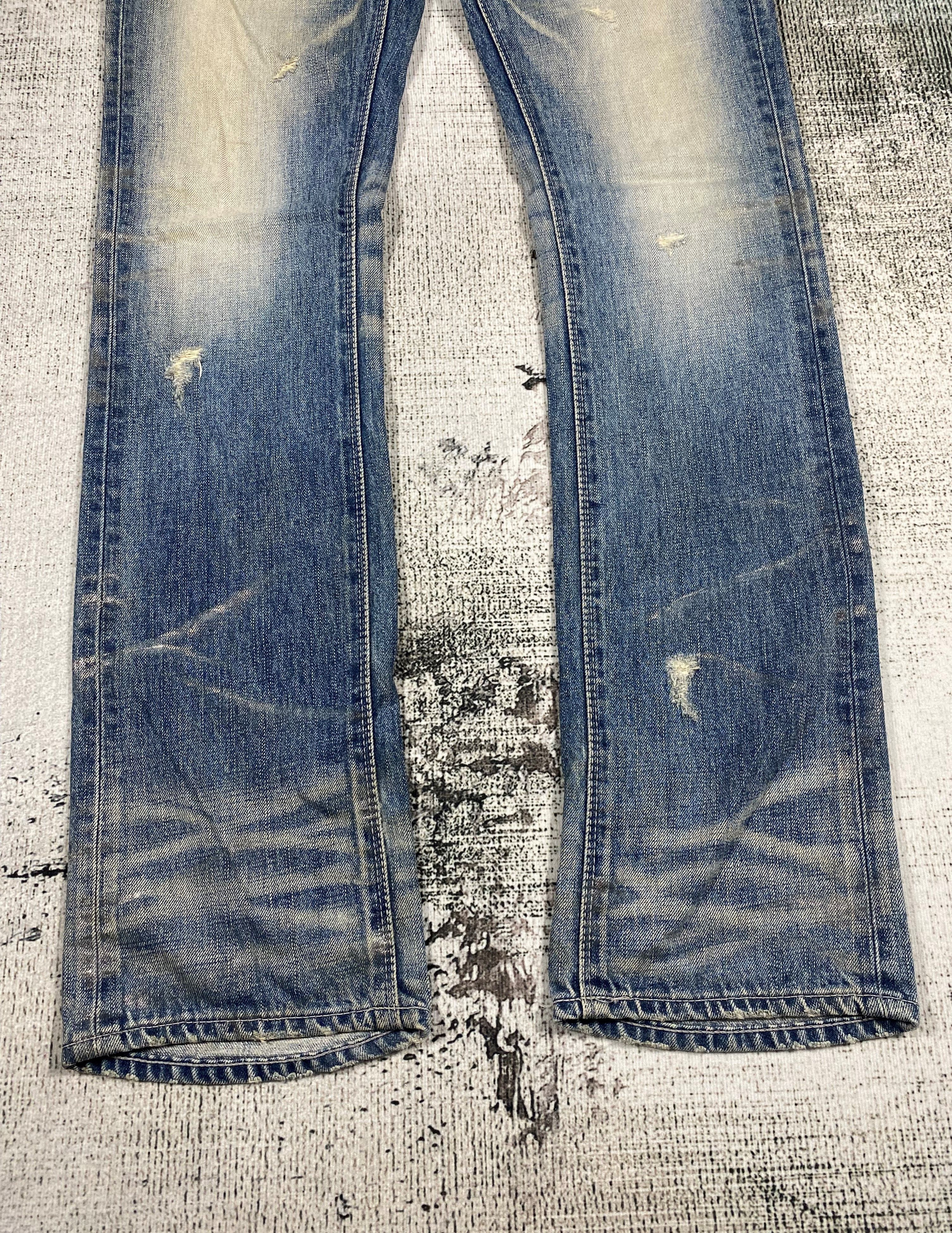 GOSTAR DE FUGA RARE🔥FUGA Japanese Rusty Distressed Mini Bootcut Jeans Size 31" - 4 Thumbnail