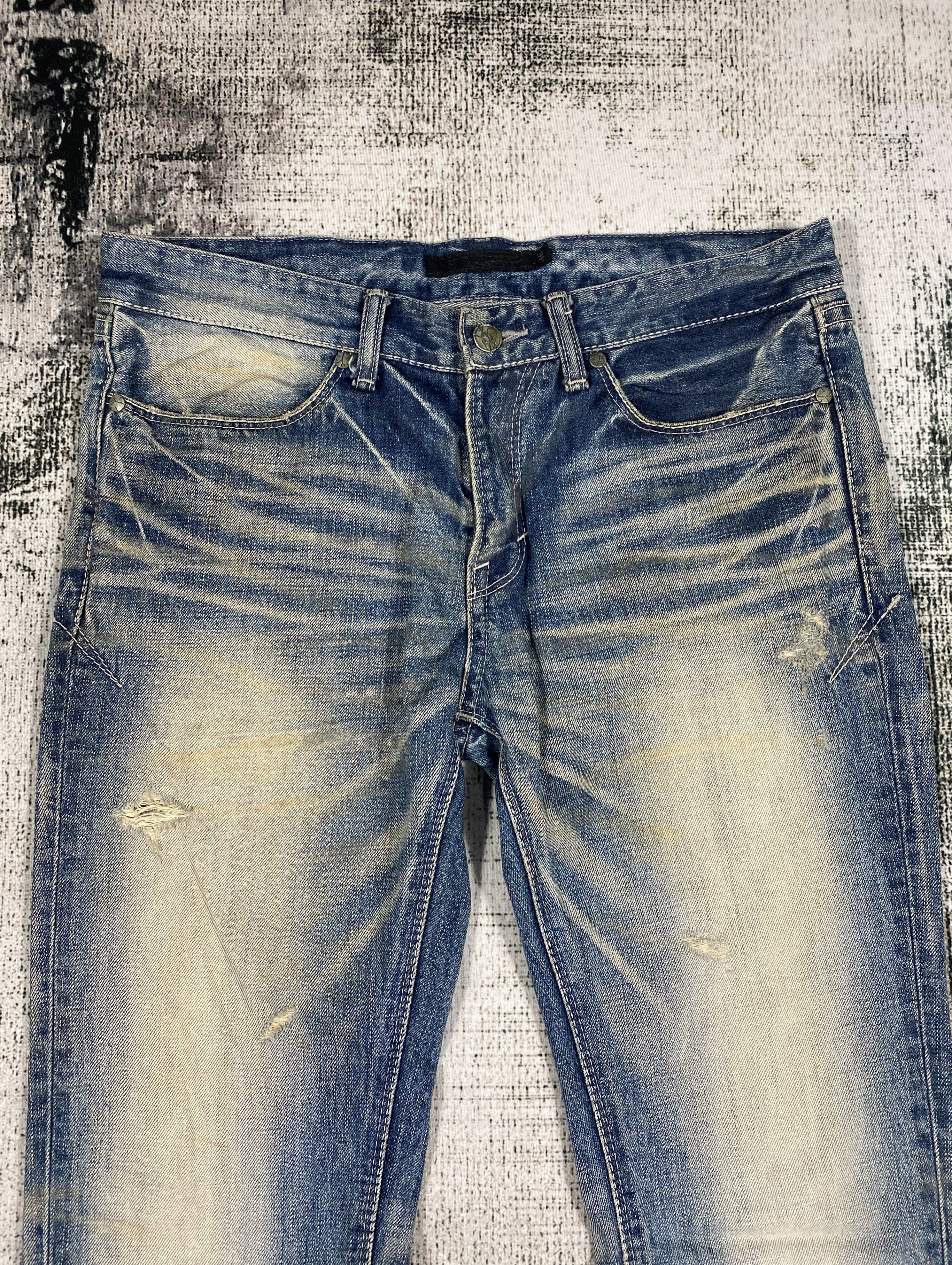 GOSTAR DE FUGA RARE🔥FUGA Japanese Rusty Distressed Mini Bootcut Jeans Size 31" - 3 Thumbnail