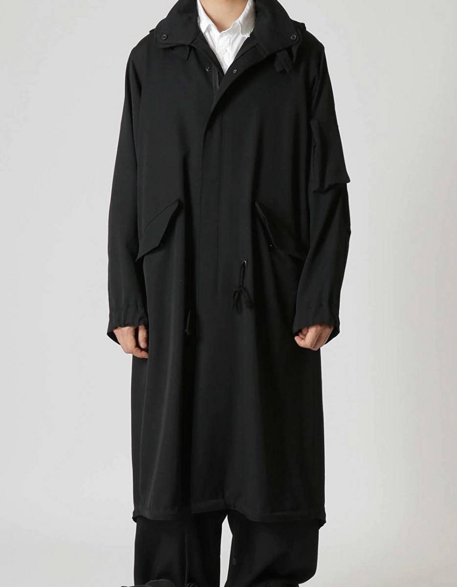image of Yohji Yamamoto 23Aw Gabardine Mods Coat in Black, Men's (Size Large)