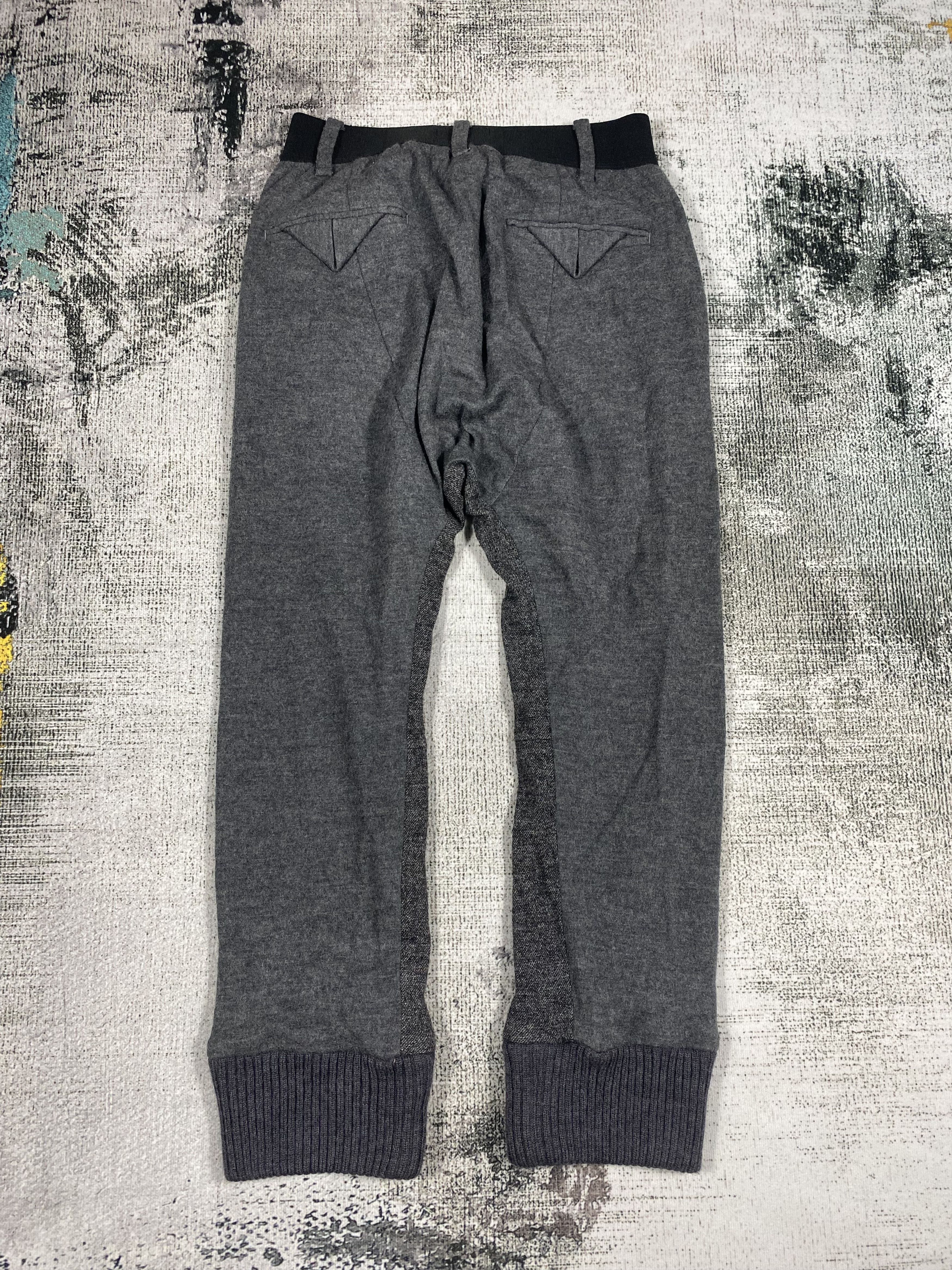 Grey Wool Jogger Cropped Pants
