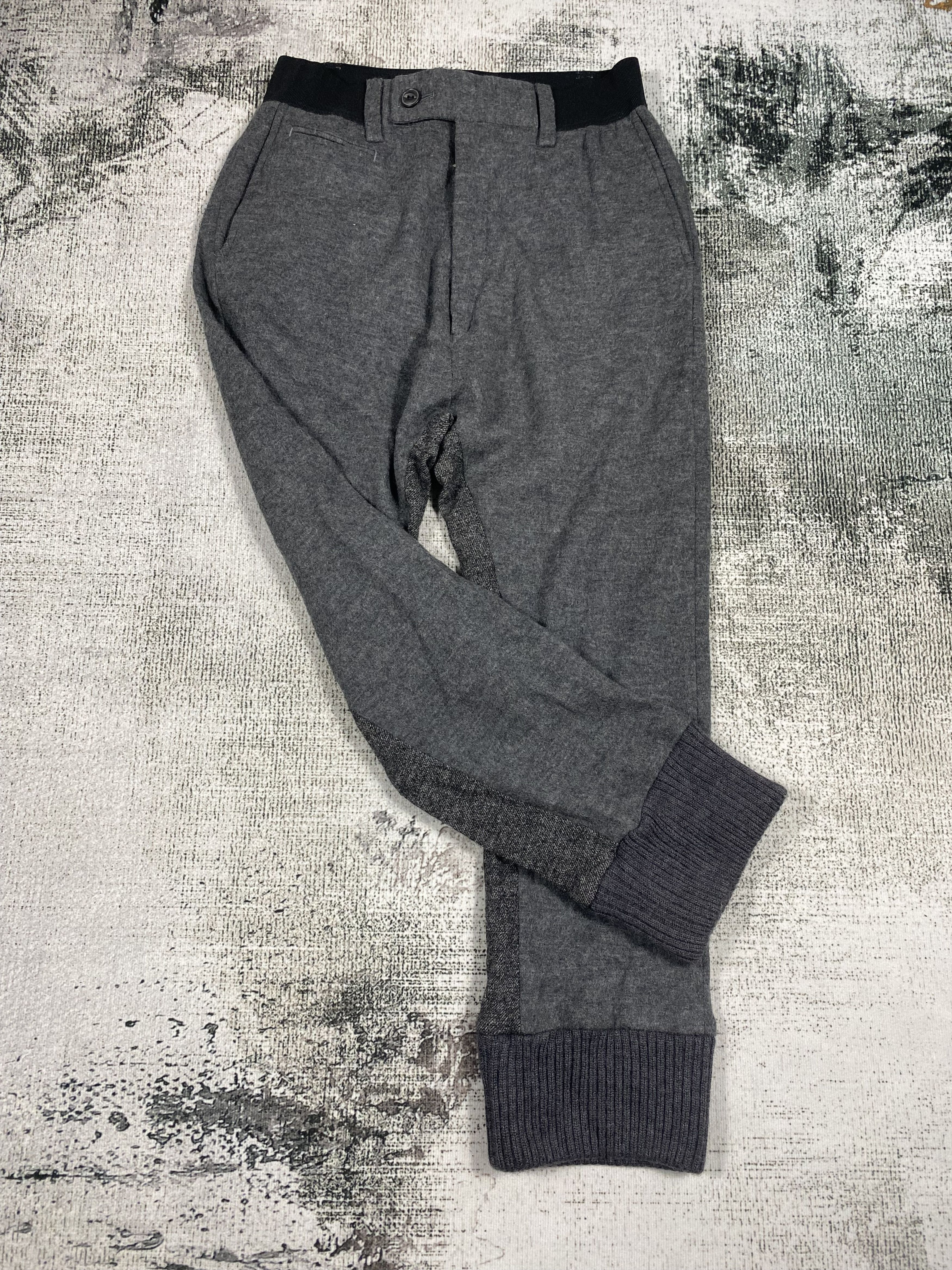 Issey Miyake × Tsumori Chisato Grey Wool Jogger Cropped Pants Size US 28 / EU 44 - 2 Thumbnail