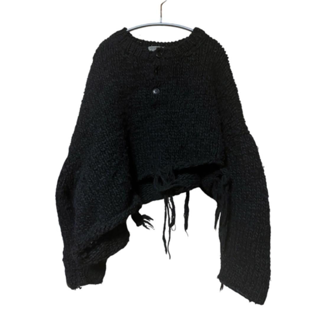 Yohji Yamamoto YYPH 20AW Destroyed Henley sweater Size US L / EU 52-54 / 3 - 4 Thumbnail