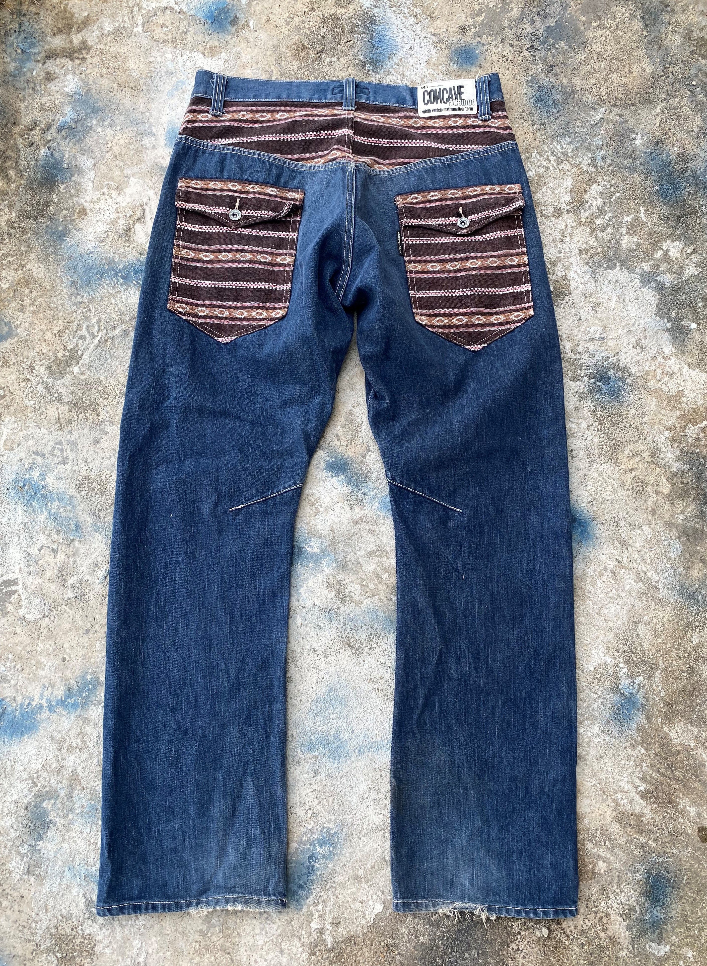 Japanese Brand × Vintage Concave Attempt Patchwork Arts Denim Size US 32 / EU 48 - 1 Thumbnail