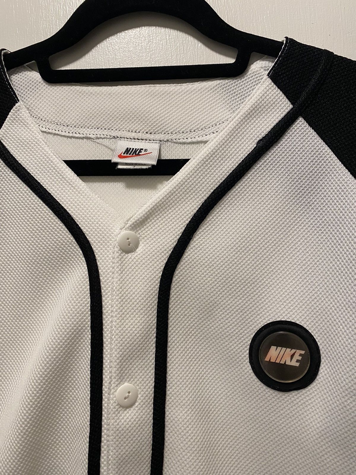 Nike × Vintage Vintage Nike Baseball Jersey Holographic Logo Size US L / EU 52-54 / 3 - 2 Thumbnail