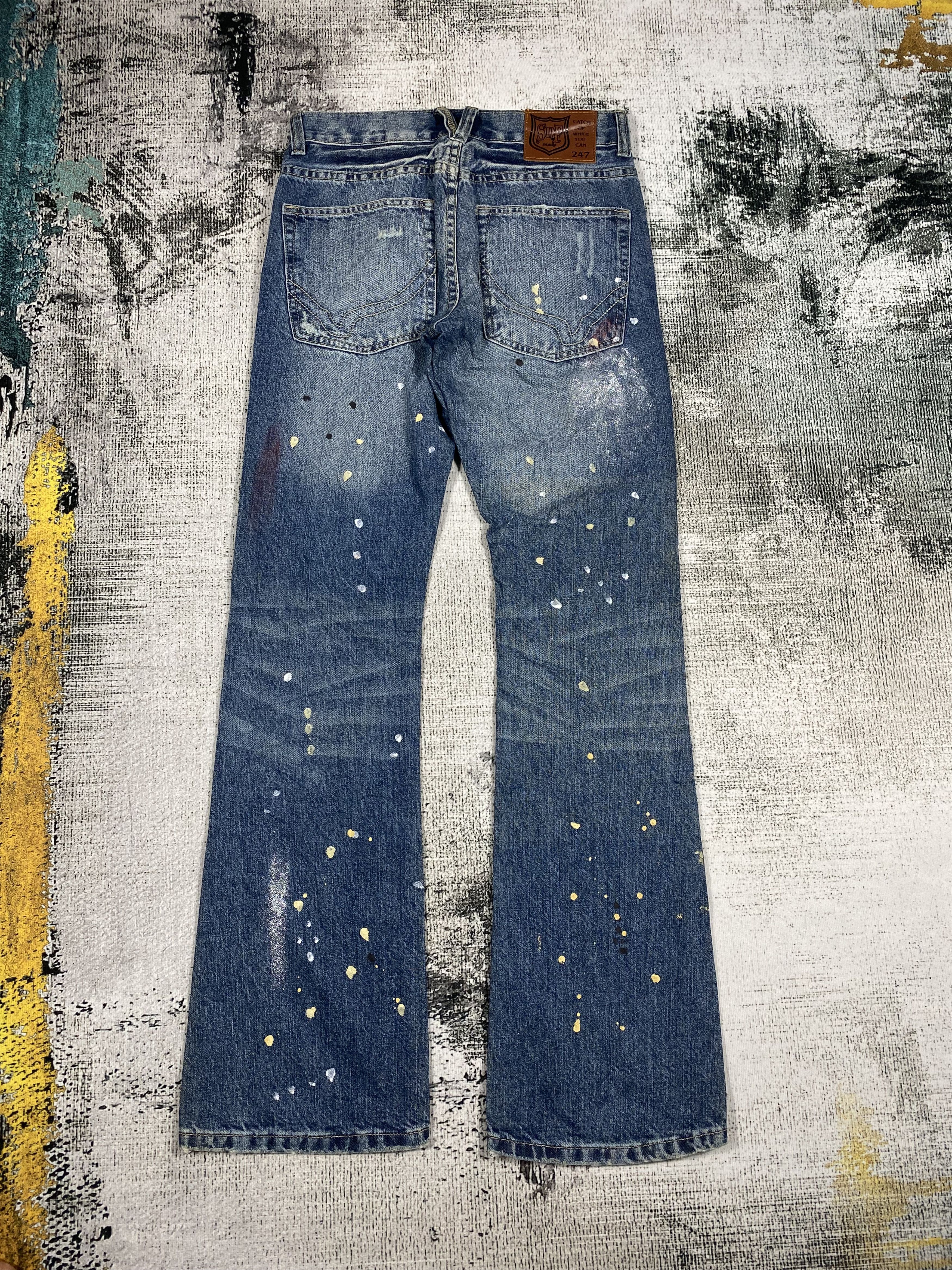 Other 247 Brand Splash Paint Flared Bootcut Distressed Denim Size US 29 - 2 Thumbnail