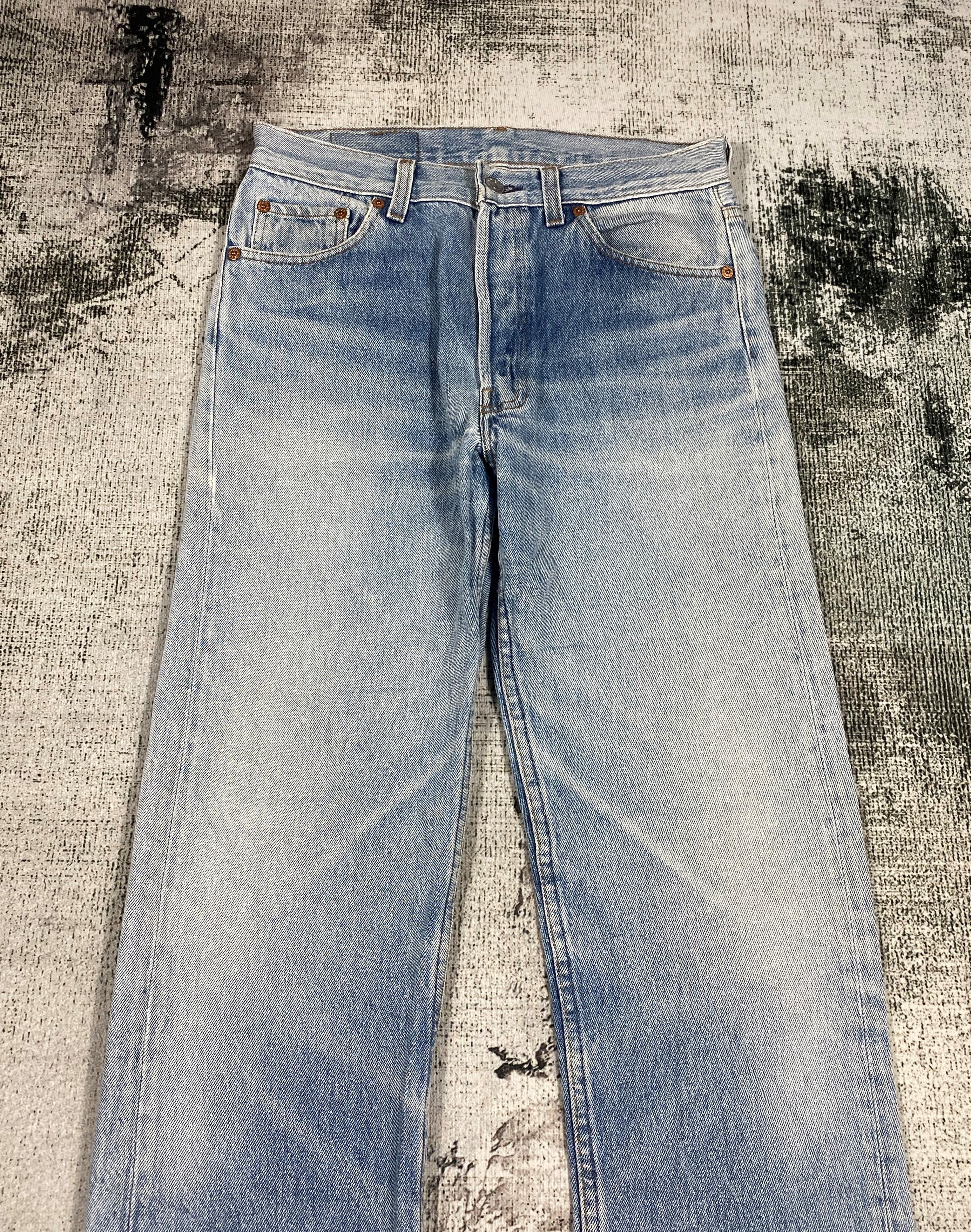 Levi's Vintage Clothing RARE🔥Vintage 90s Levis 501 Faded Washed Denim USA Size US 29 - 4 Thumbnail