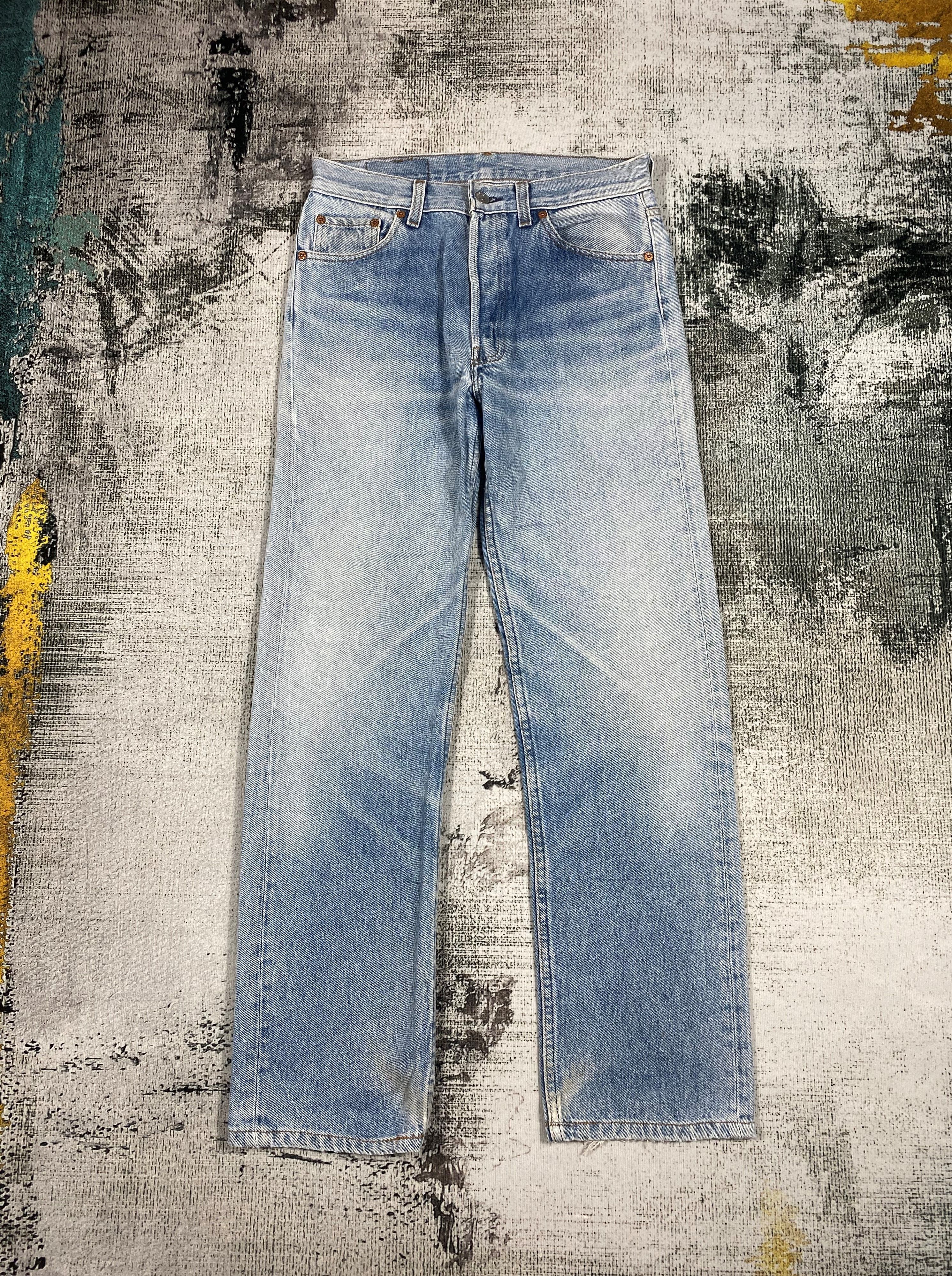 Levi's Vintage Clothing RARE🔥Vintage 90s Levis 501 Faded Washed Denim USA Size US 29 - 1 Thumbnail