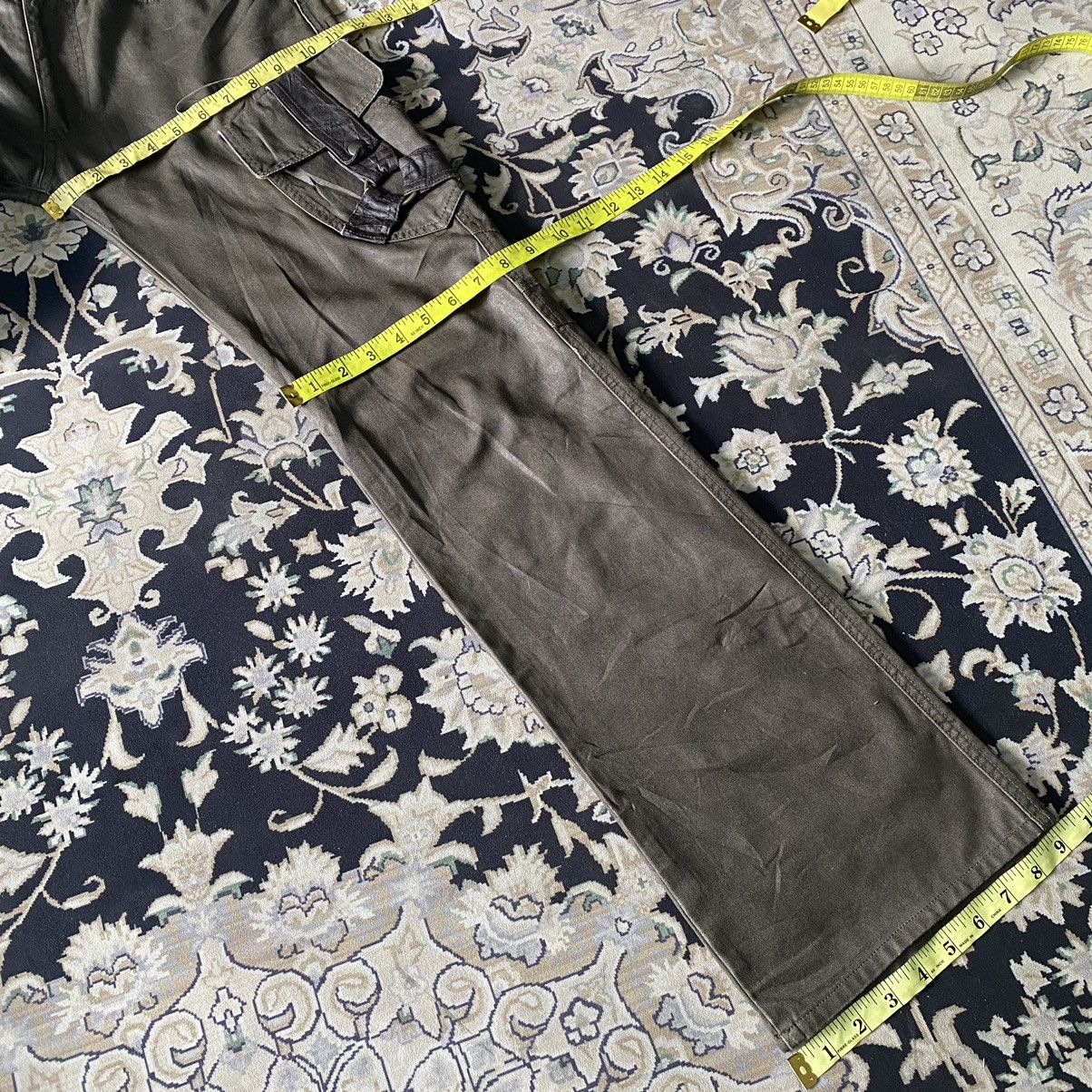 Japanese Brand DIFFERENCE RUPERT Coated Wax Cargo Bondage Flare Pants Size US 31 - 20 Thumbnail