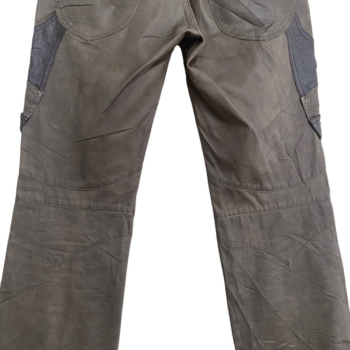 Japanese Brand DIFFERENCE RUPERT Coated Wax Cargo Bondage Flare Pants Size US 31 - 13 Thumbnail