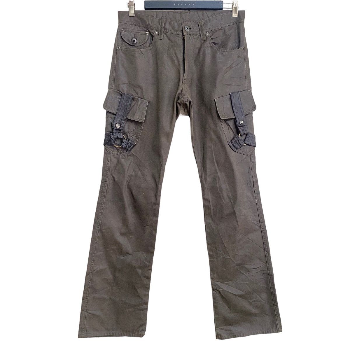 Japanese Brand DIFFERENCE RUPERT Coated Wax Cargo Bondage Flare Pants Size US 31 - 2 Thumbnail