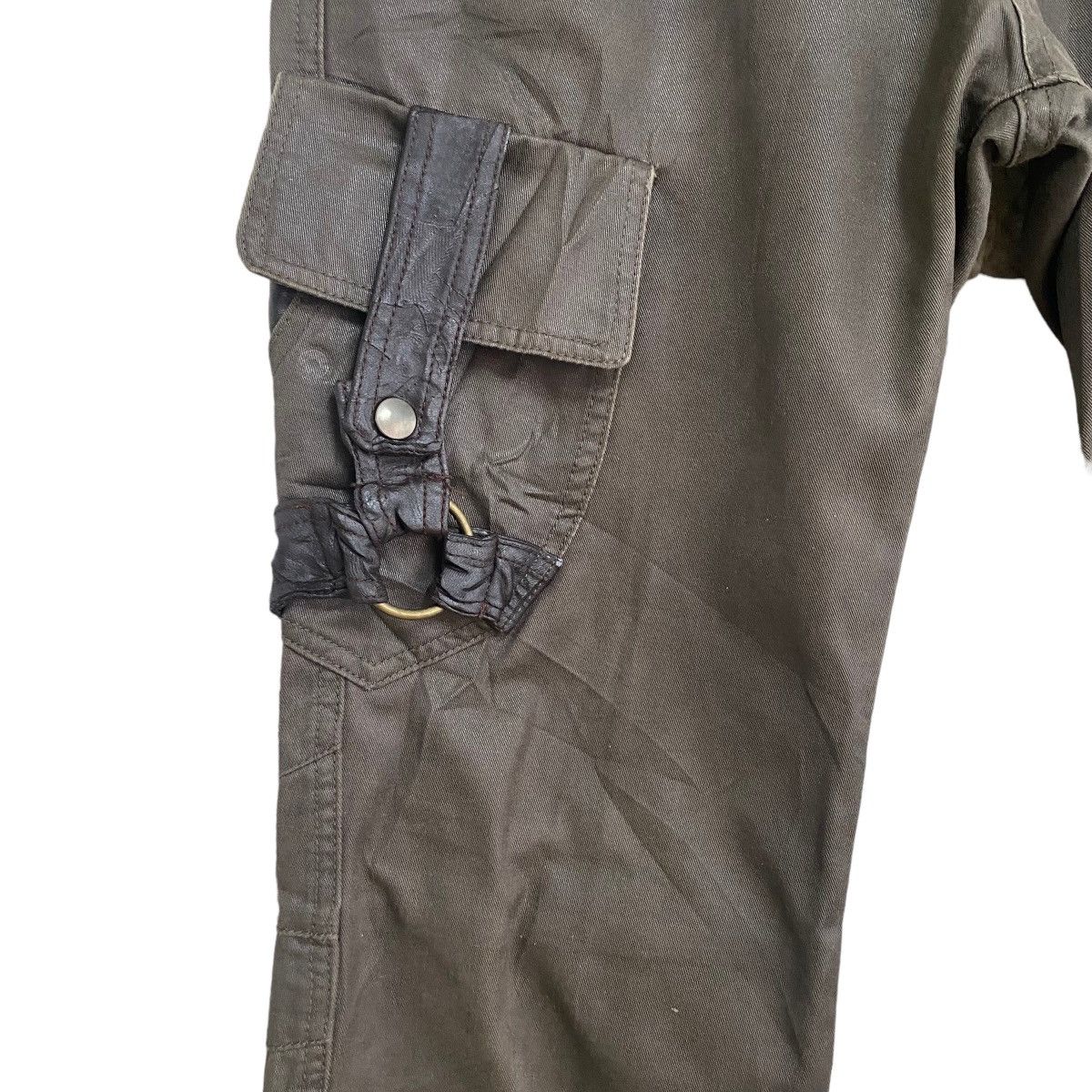 Japanese Brand DIFFERENCE RUPERT Coated Wax Cargo Bondage Flare Pants Size US 31 - 7 Thumbnail