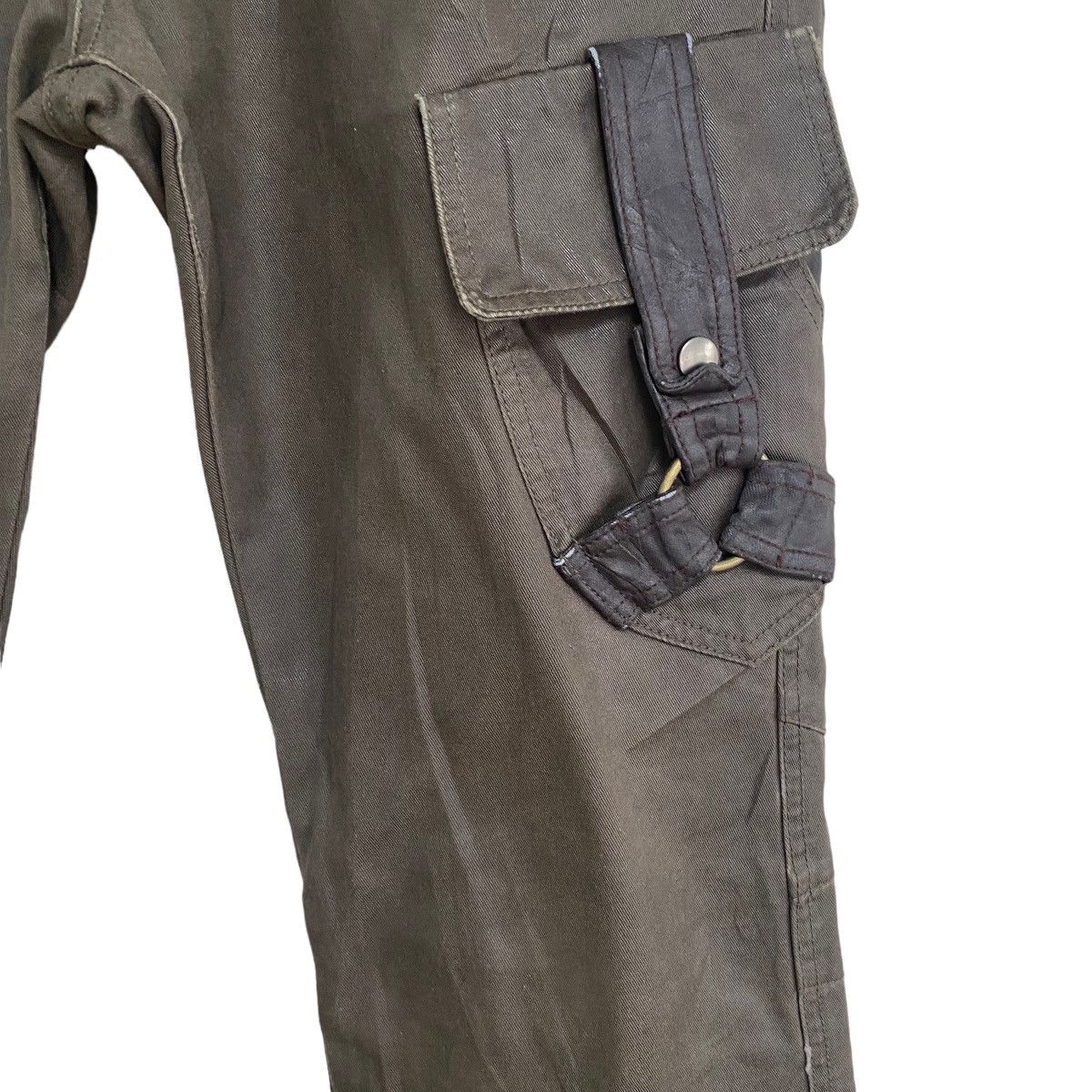 Japanese Brand DIFFERENCE RUPERT Coated Wax Cargo Bondage Flare Pants Size US 31 - 8 Thumbnail