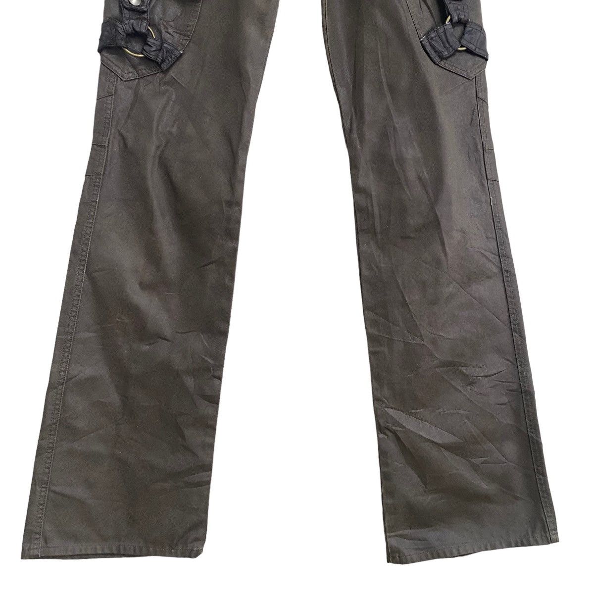 Japanese Brand DIFFERENCE RUPERT Coated Wax Cargo Bondage Flare Pants Size US 31 - 9 Thumbnail