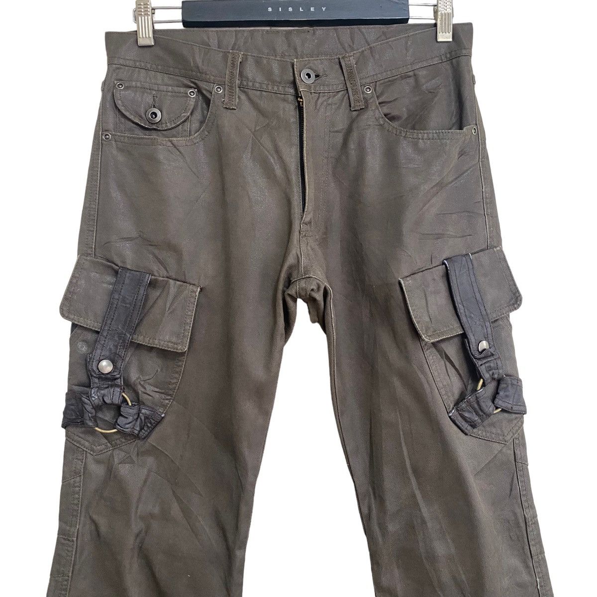 Japanese Brand DIFFERENCE RUPERT Coated Wax Cargo Bondage Flare Pants Size US 31 - 1 Thumbnail
