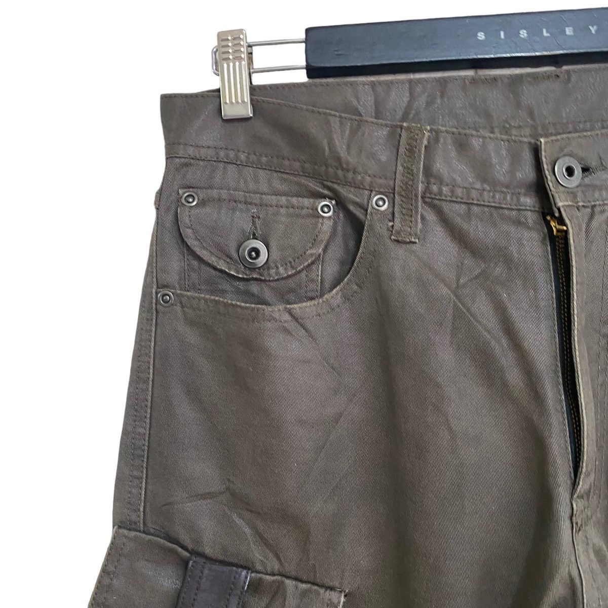Japanese Brand DIFFERENCE RUPERT Coated Wax Cargo Bondage Flare Pants Size US 31 - 5 Thumbnail