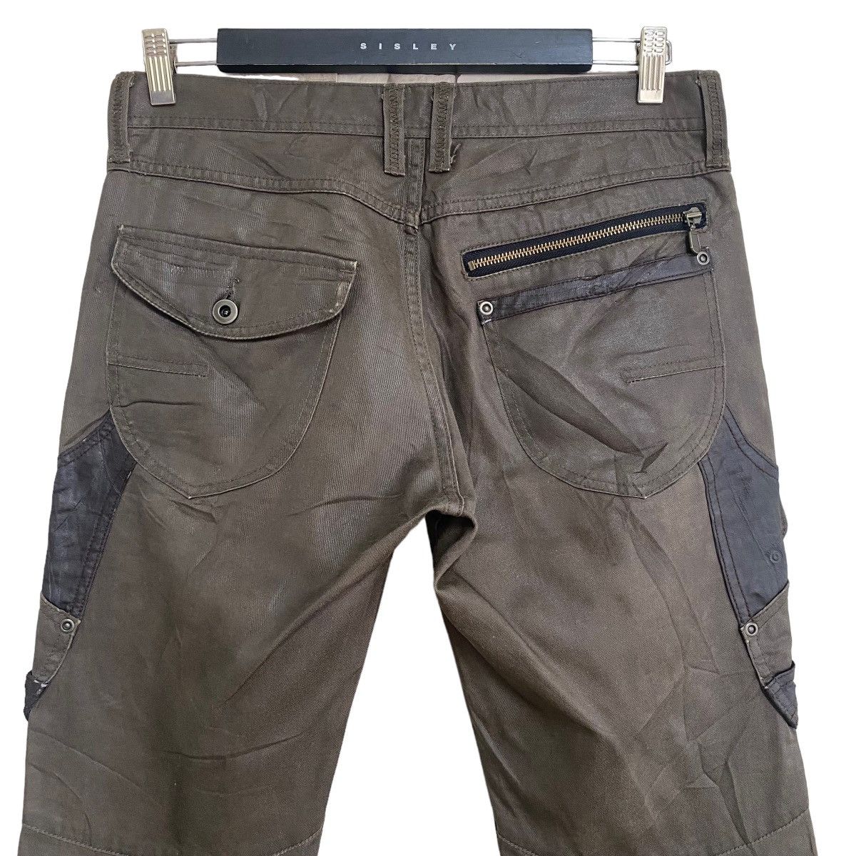 Japanese Brand DIFFERENCE RUPERT Coated Wax Cargo Bondage Flare Pants Size US 31 - 10 Thumbnail