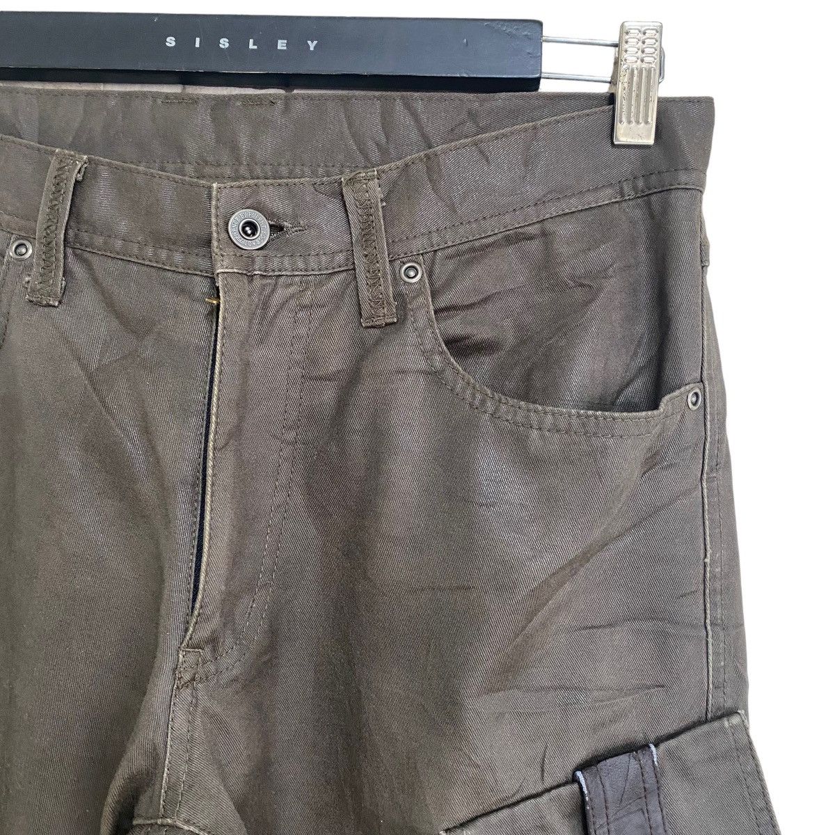 Japanese Brand DIFFERENCE RUPERT Coated Wax Cargo Bondage Flare Pants Size US 31 - 6 Thumbnail