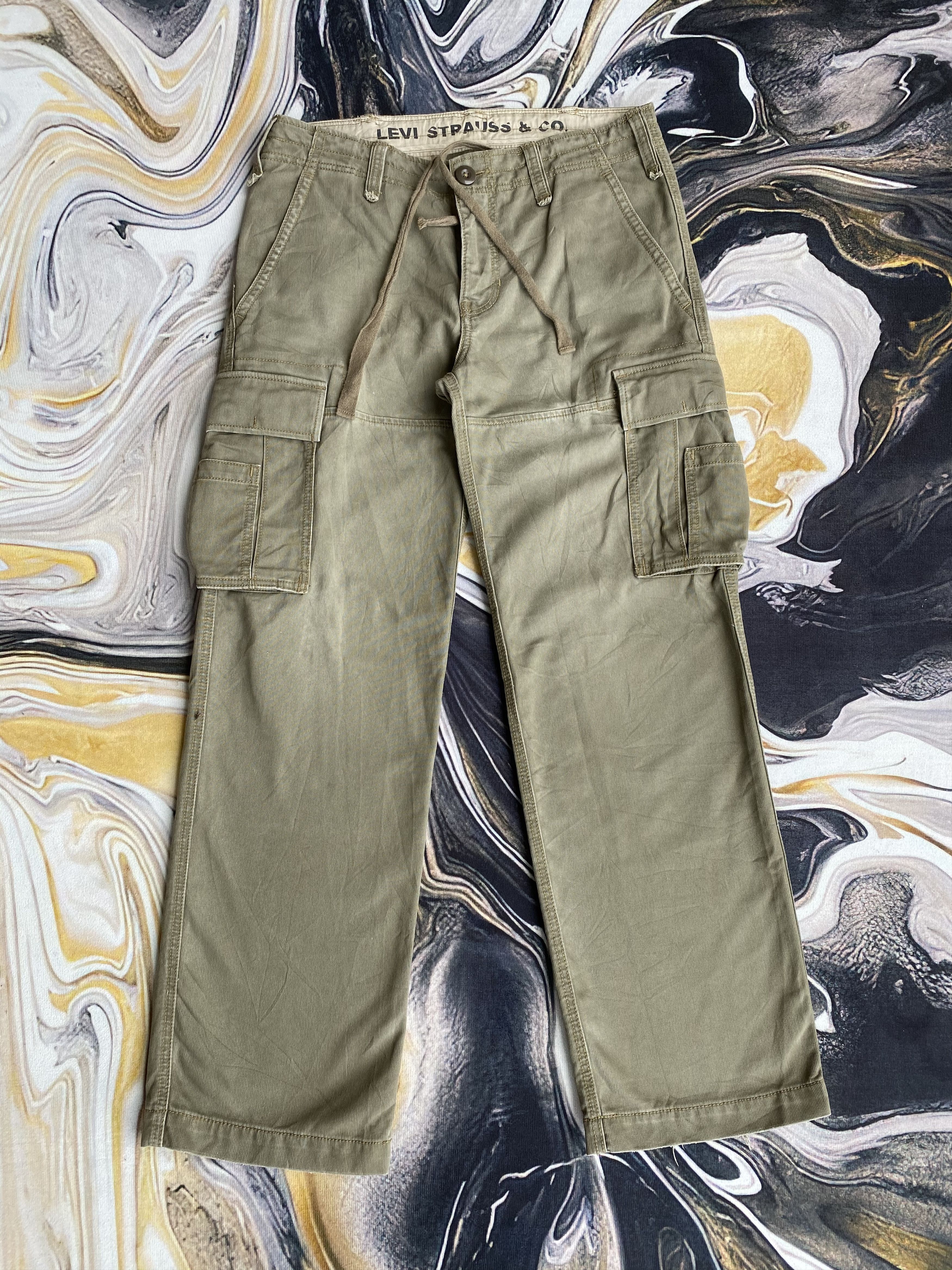 image of Levis Vintage Clothing Levi's Tactical Cargo Pants Multi Pocket Bondage Pants in Faded Green Army (