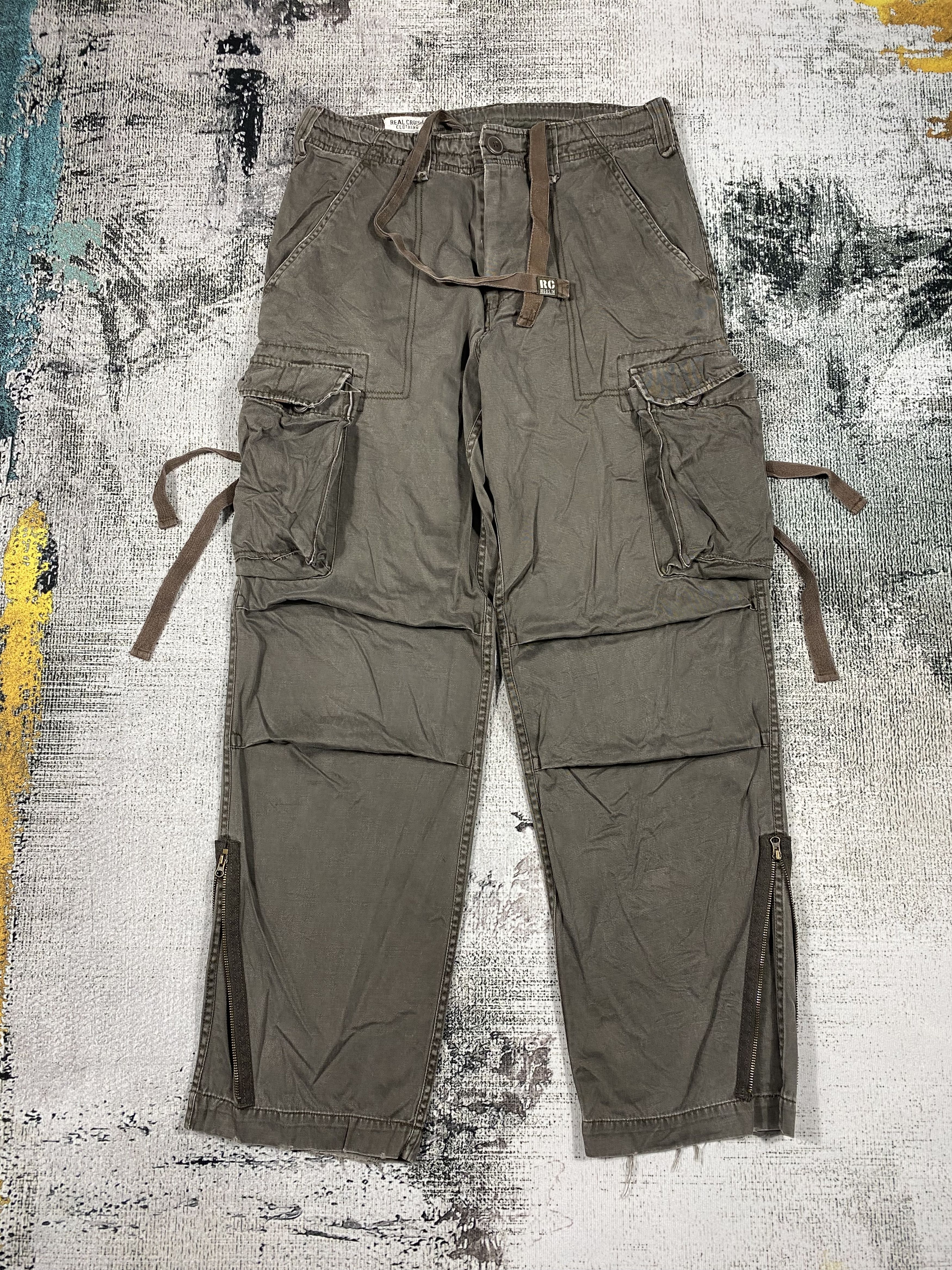 Japanese Brand × Vintage Real Crush Japanese Cargo Pants Multi Pocket Bondage Size US 30 / EU 46 - 1 Thumbnail