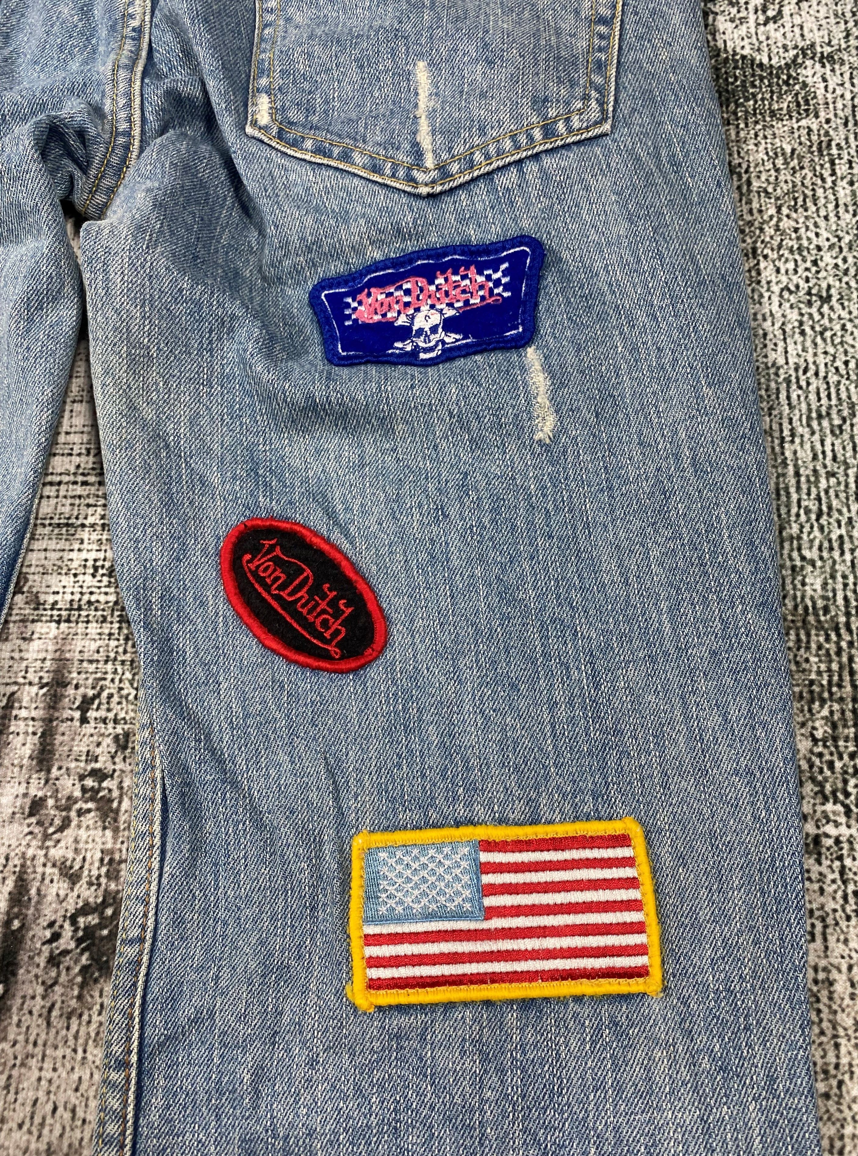 Von Dutch RARE🔥Vintage Von Dutch Patches Light Wash Distressed Denim Size US 30 / EU 46 - 15 Thumbnail