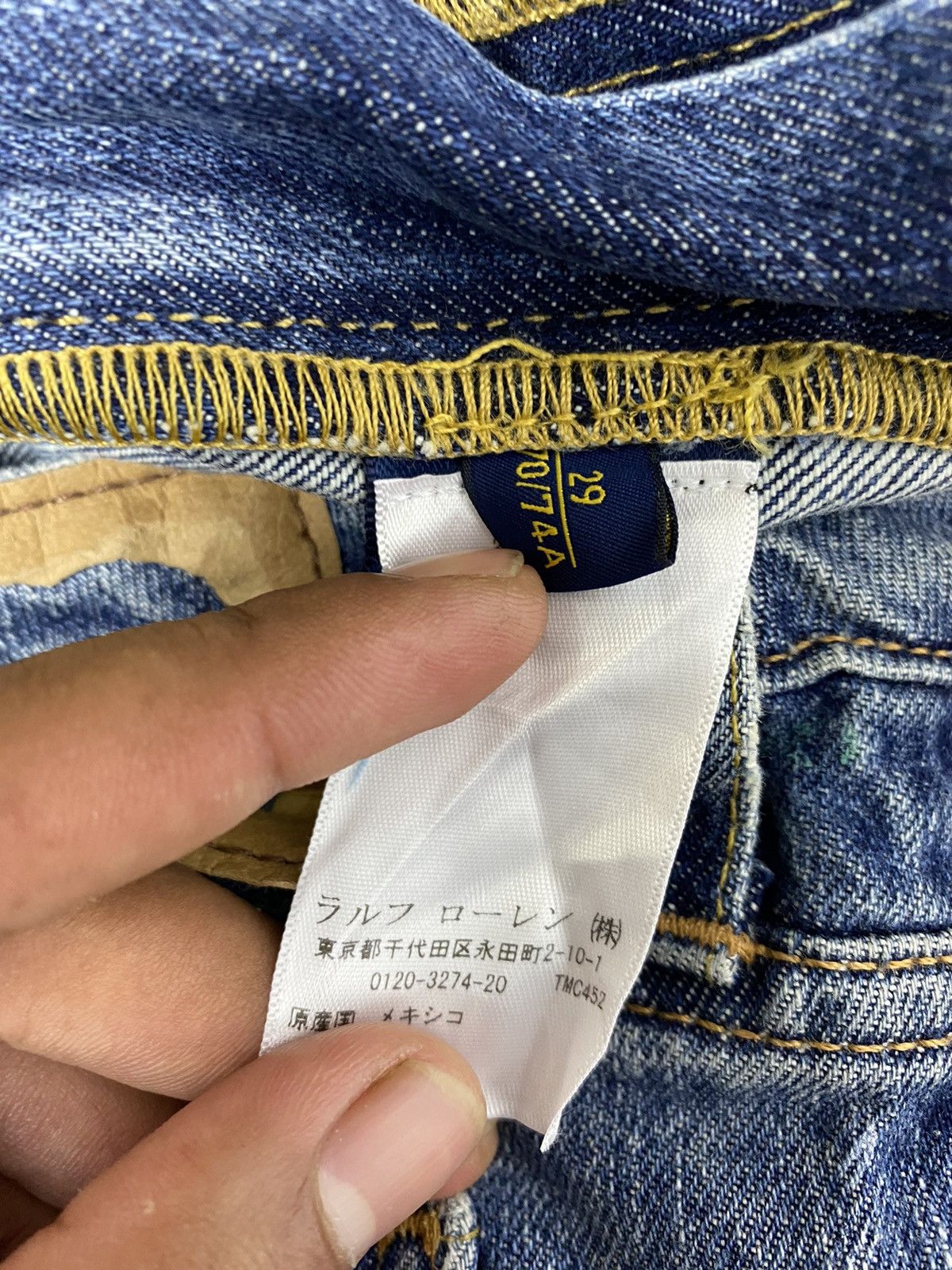 Polo Ralph Lauren 🔥POLO RALPH LAURENT PAINTED DISTRESS DENIME Size US 33 - 17 Thumbnail