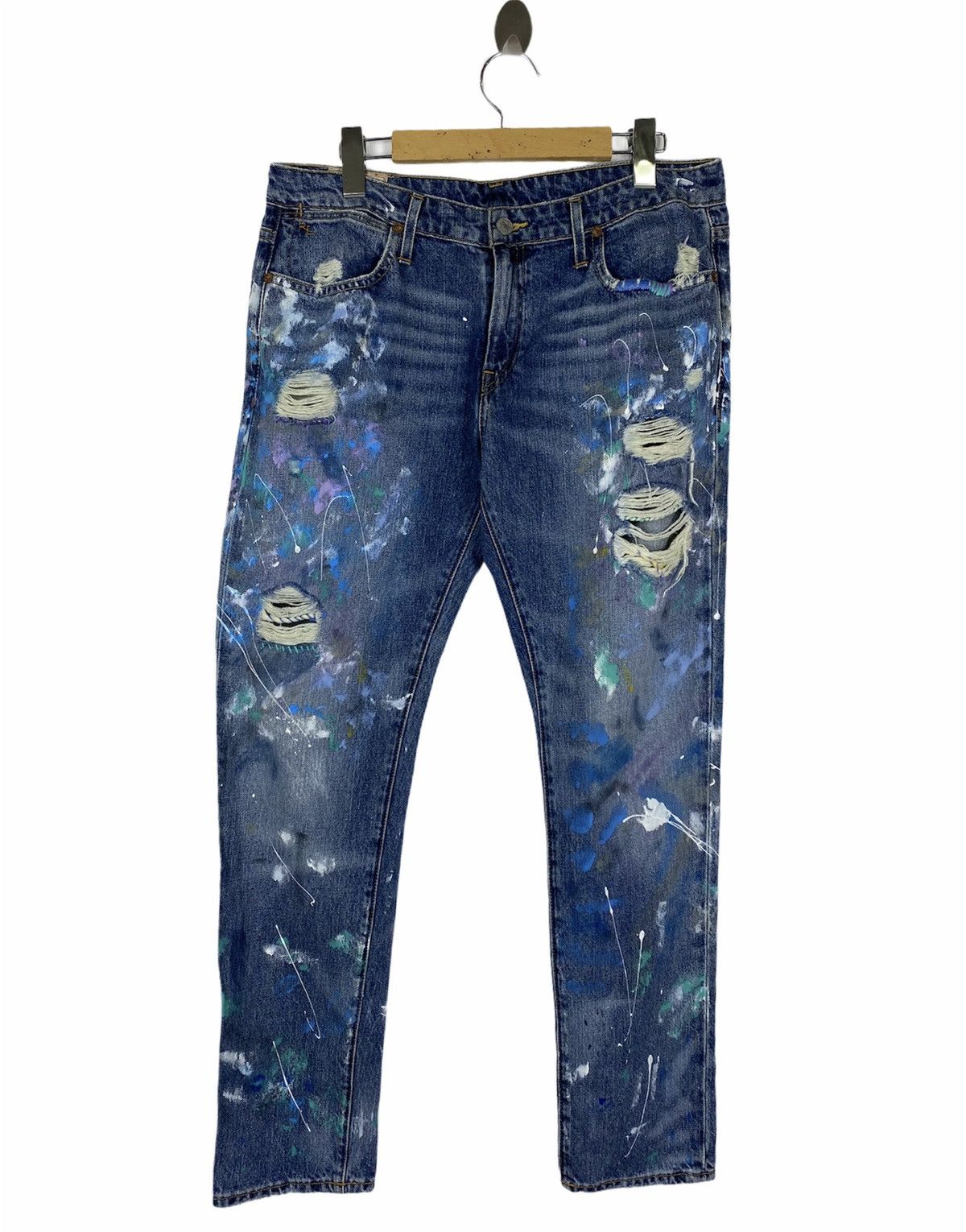 Polo Ralph Lauren 🔥POLO RALPH LAURENT PAINTED DISTRESS DENIME Size US 33 - 1 Thumbnail