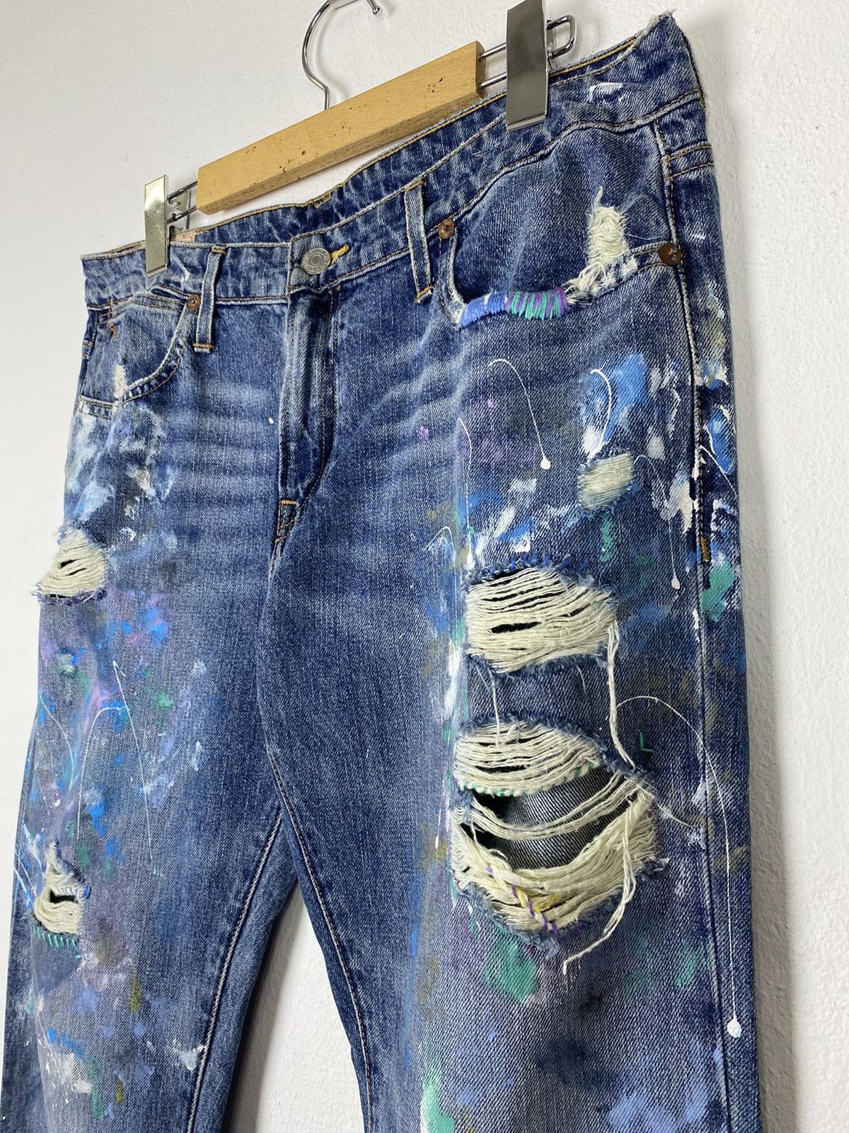 Polo Ralph Lauren 🔥POLO RALPH LAURENT PAINTED DISTRESS DENIME Size US 33 - 6 Thumbnail