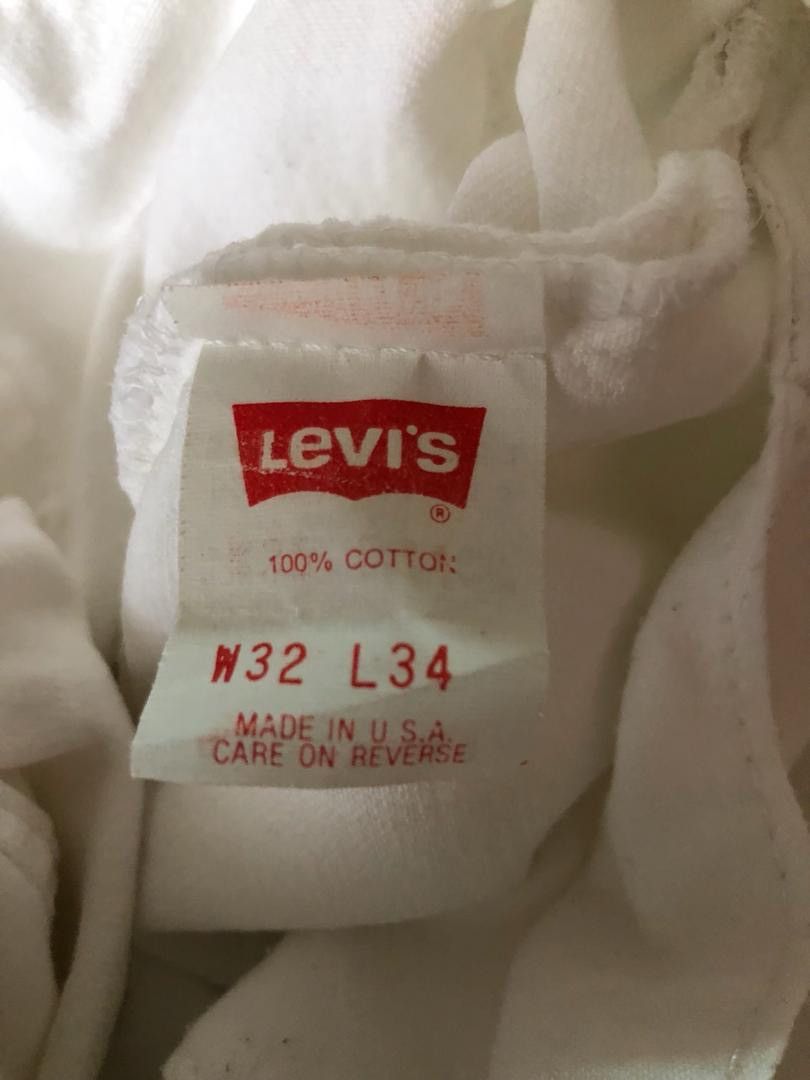 Levi's × Vintage 80s Levi’s 501 Jeans Made in Usa White Denim Size US 31 - 7 Thumbnail
