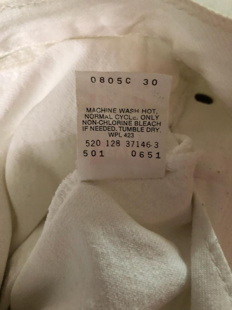 Levi's × Vintage 80s Levi’s 501 Jeans Made in Usa White Denim Size US 31 - 8 Thumbnail