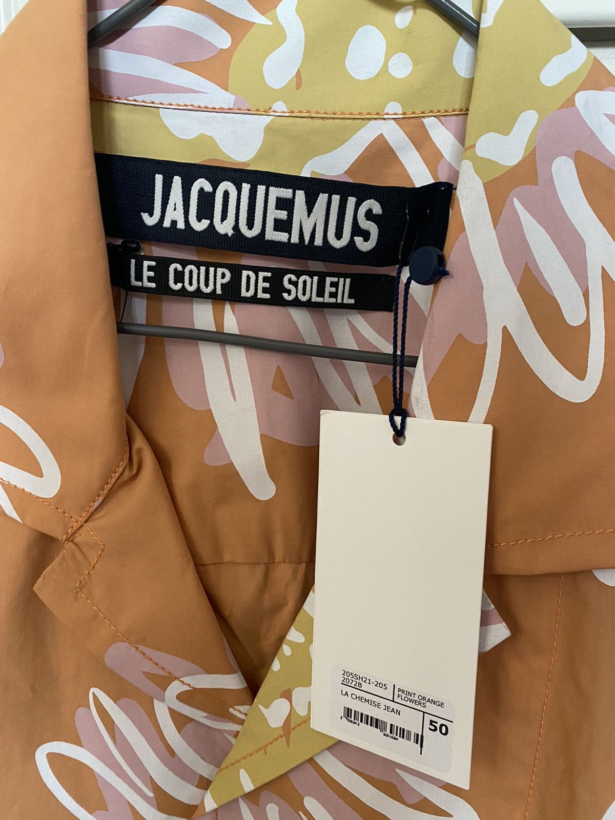 Jacquemus La Chemise Jean Floral Shirt Orange Size US M / EU 48-50 / 2 - 3 Thumbnail