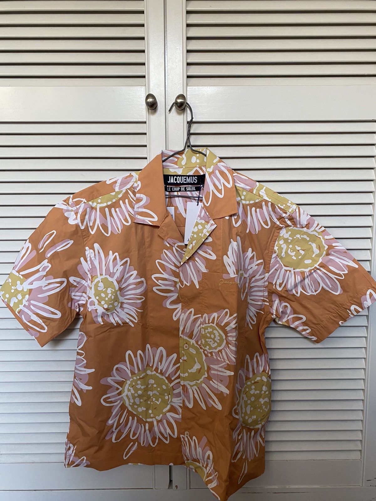 Jacquemus La Chemise Jean Floral Shirt Orange Size US M / EU 48-50 / 2 - 1 Thumbnail