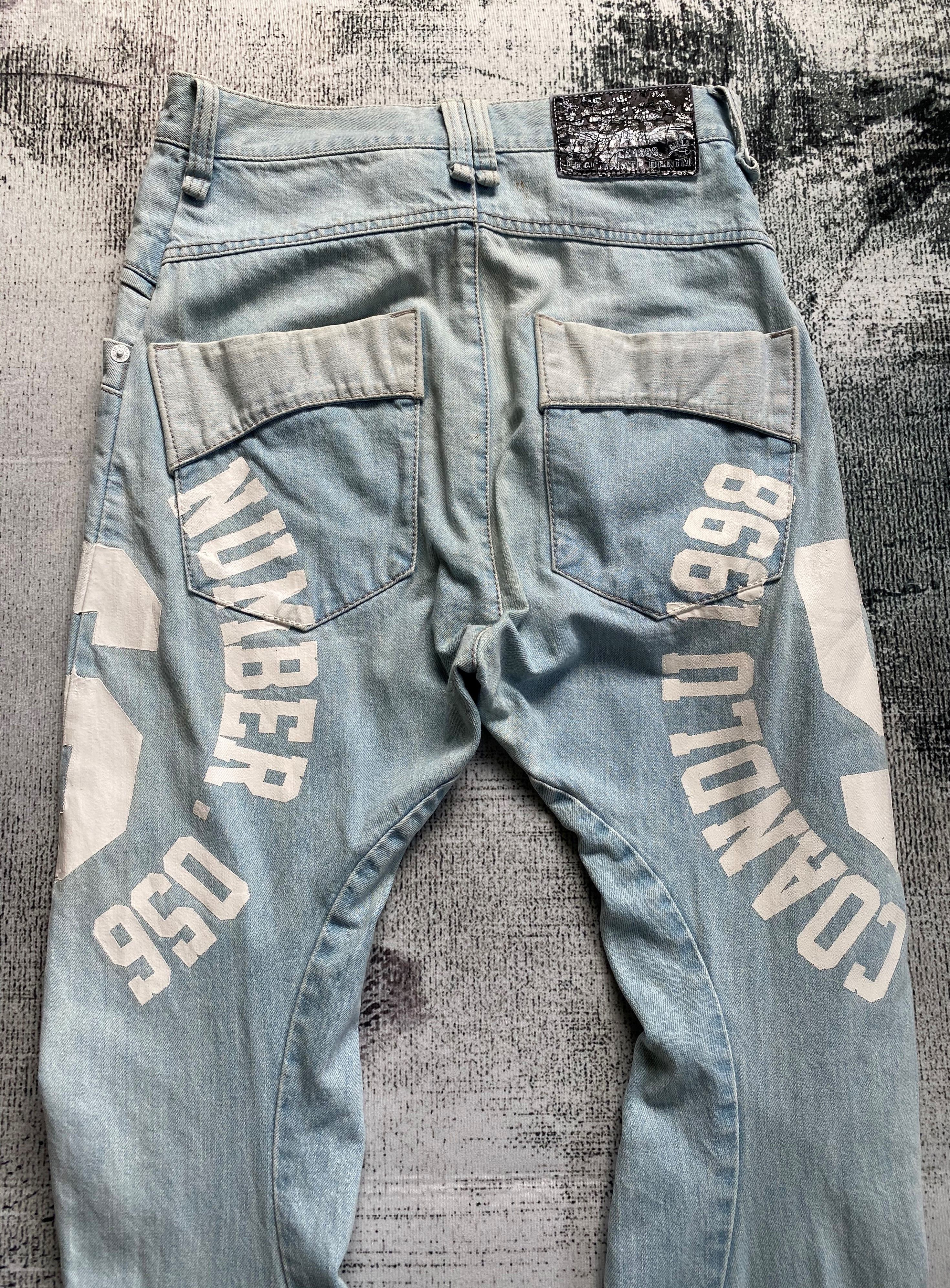 Japanese Brand SICKS💥Light Blue Wash Co&Lu Japanese J Leg Printed Size US 30 / EU 46 - 12 Thumbnail