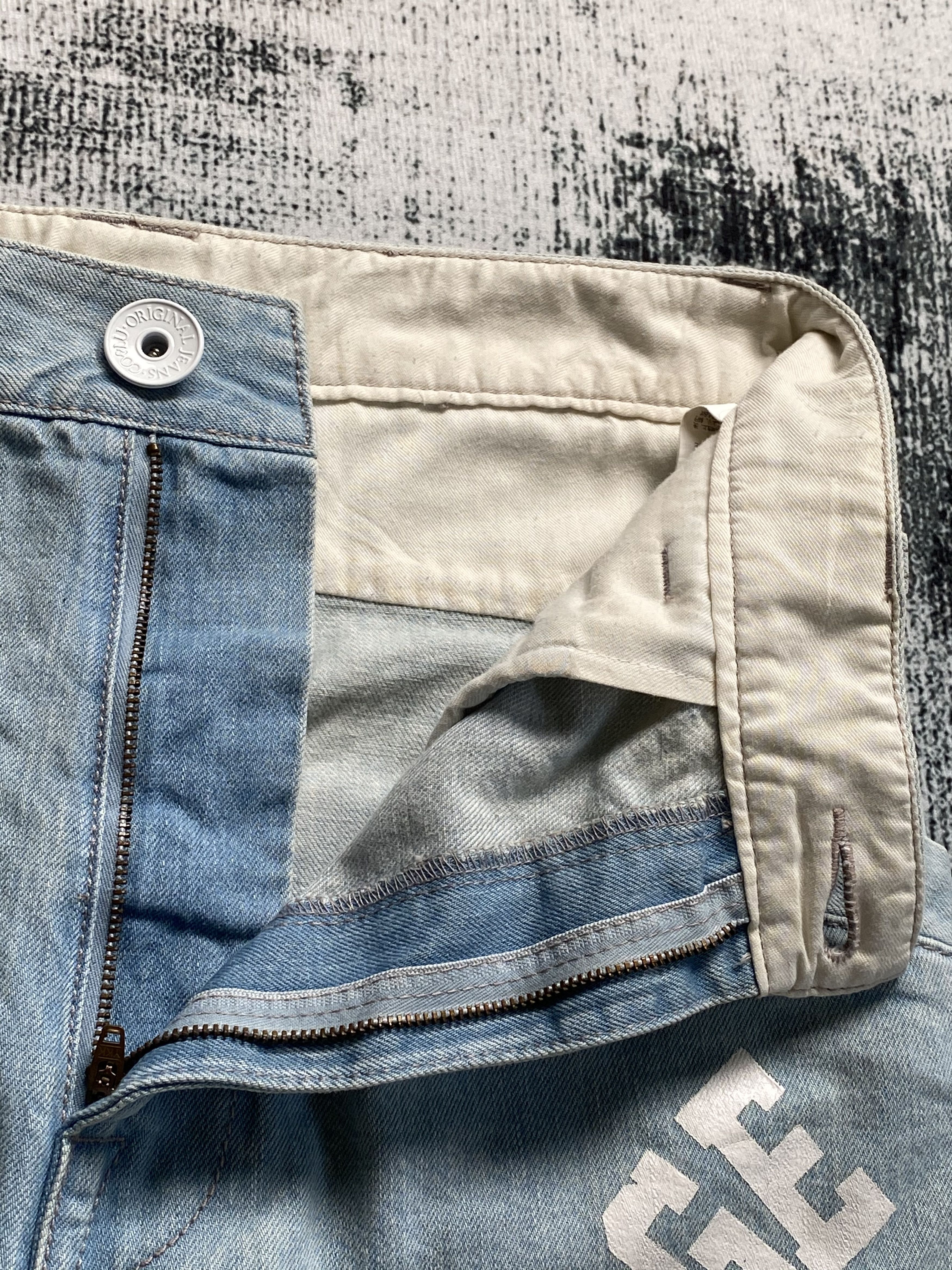 Japanese Brand SICKS💥Light Blue Wash Co&Lu Japanese J Leg Printed Size US 30 / EU 46 - 9 Thumbnail