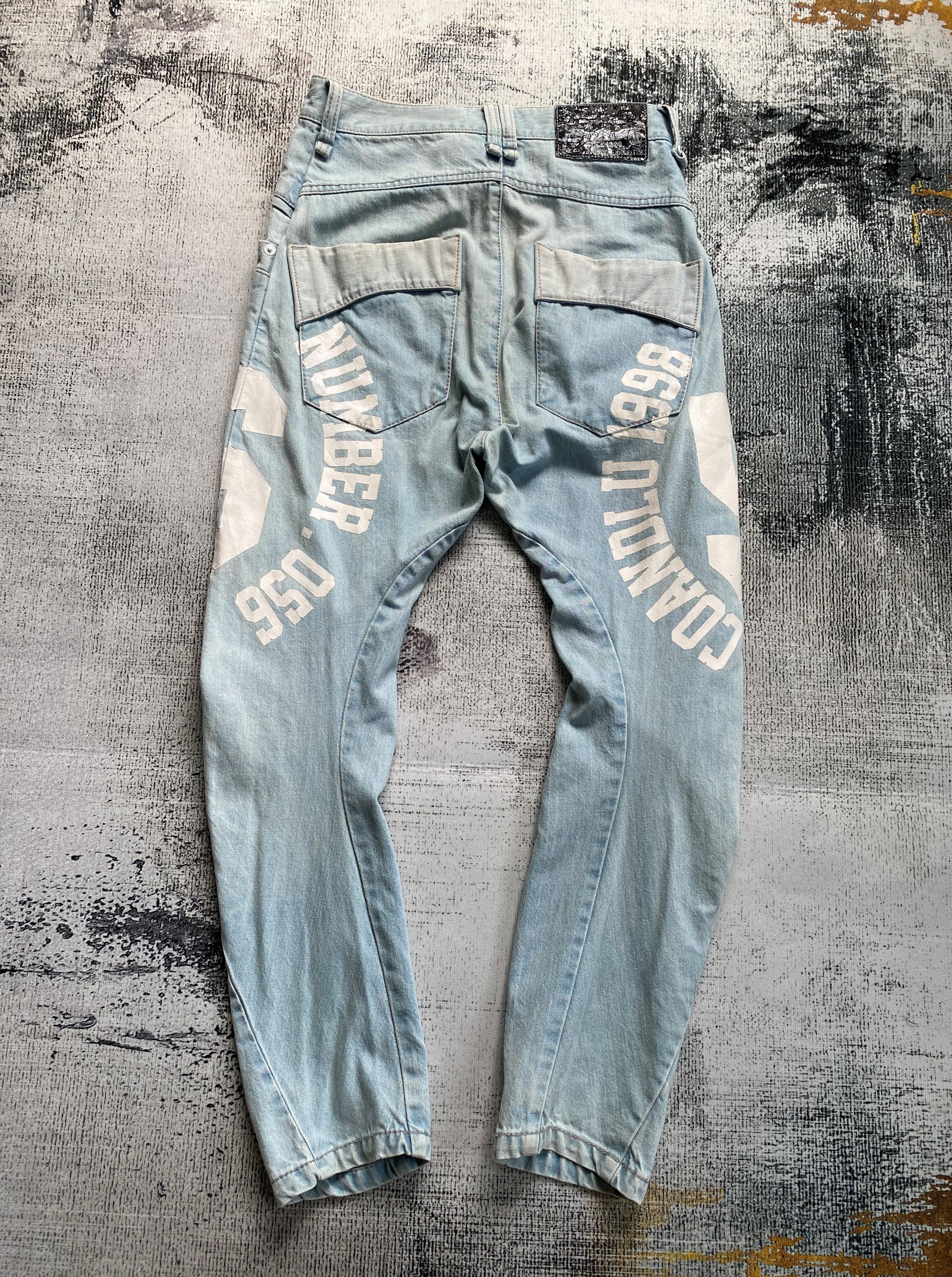 Japanese Brand SICKS💥Light Blue Wash Co&Lu Japanese J Leg Printed Size US 30 / EU 46 - 2 Thumbnail