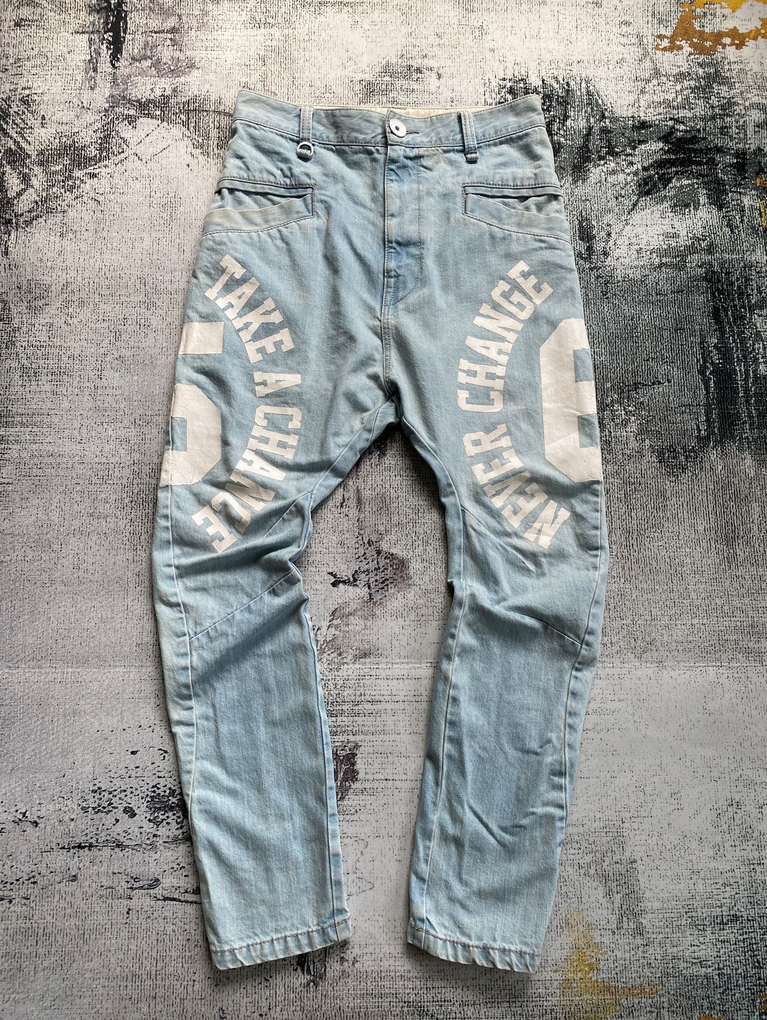 Japanese Brand SICKS💥Light Blue Wash Co&Lu Japanese J Leg Printed Size US 30 / EU 46 - 1 Thumbnail