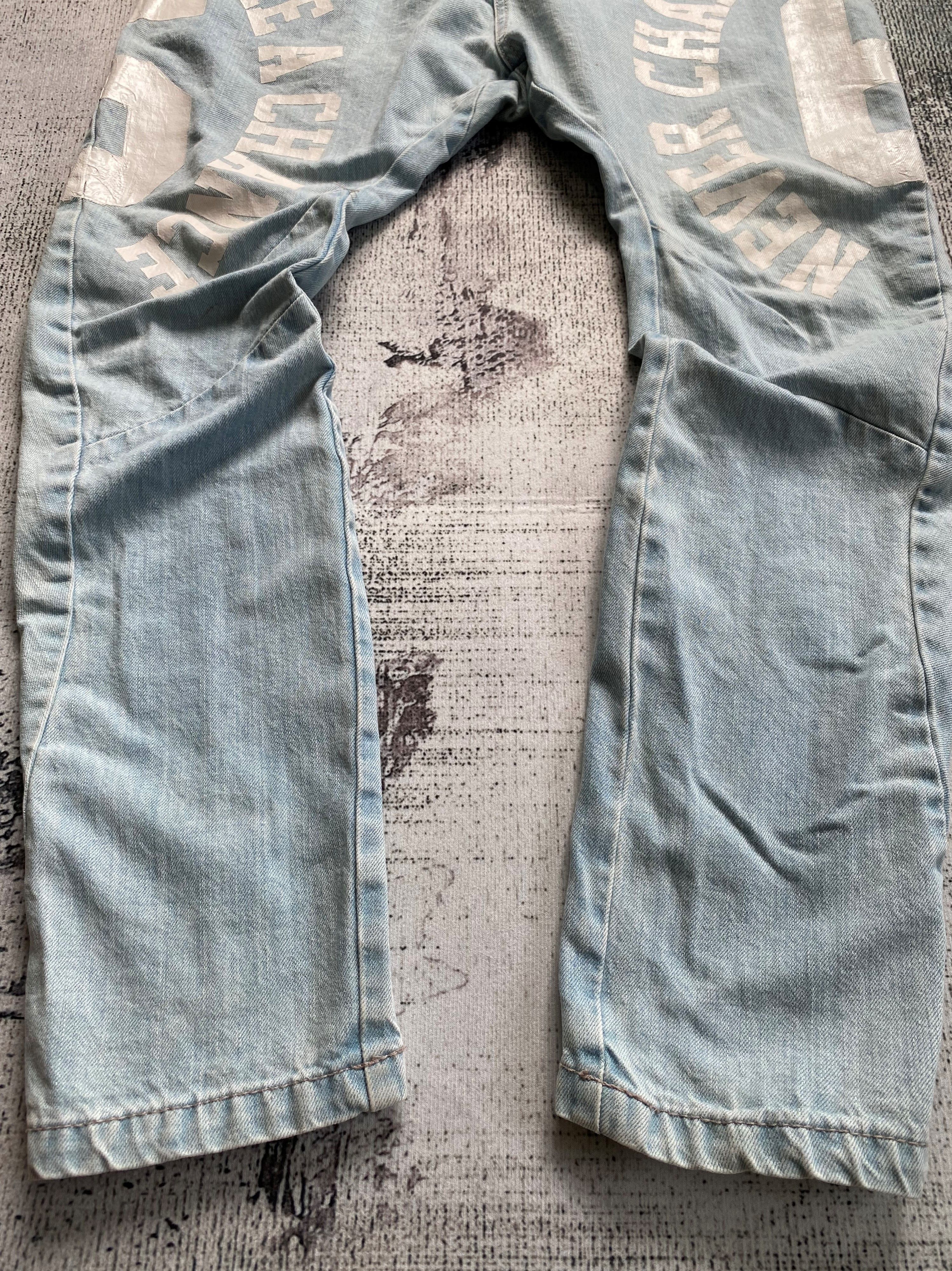 Japanese Brand SICKS💥Light Blue Wash Co&Lu Japanese J Leg Printed Size US 30 / EU 46 - 7 Thumbnail