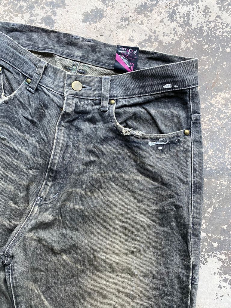 Japanese Brand × Vintage Japanese Bagggy Rusty Printed Denim Scovil Button Size US 30 / EU 46 - 6 Thumbnail