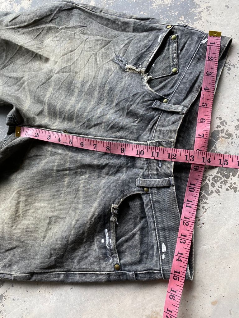 Japanese Brand × Vintage Japanese Bagggy Rusty Printed Denim Scovil Button Size US 30 / EU 46 - 16 Thumbnail