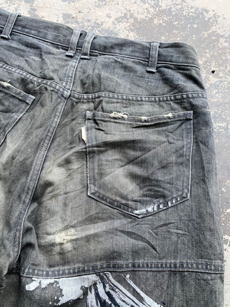 Japanese Brand × Vintage Japanese Bagggy Rusty Printed Denim Scovil Button Size US 30 / EU 46 - 13 Thumbnail