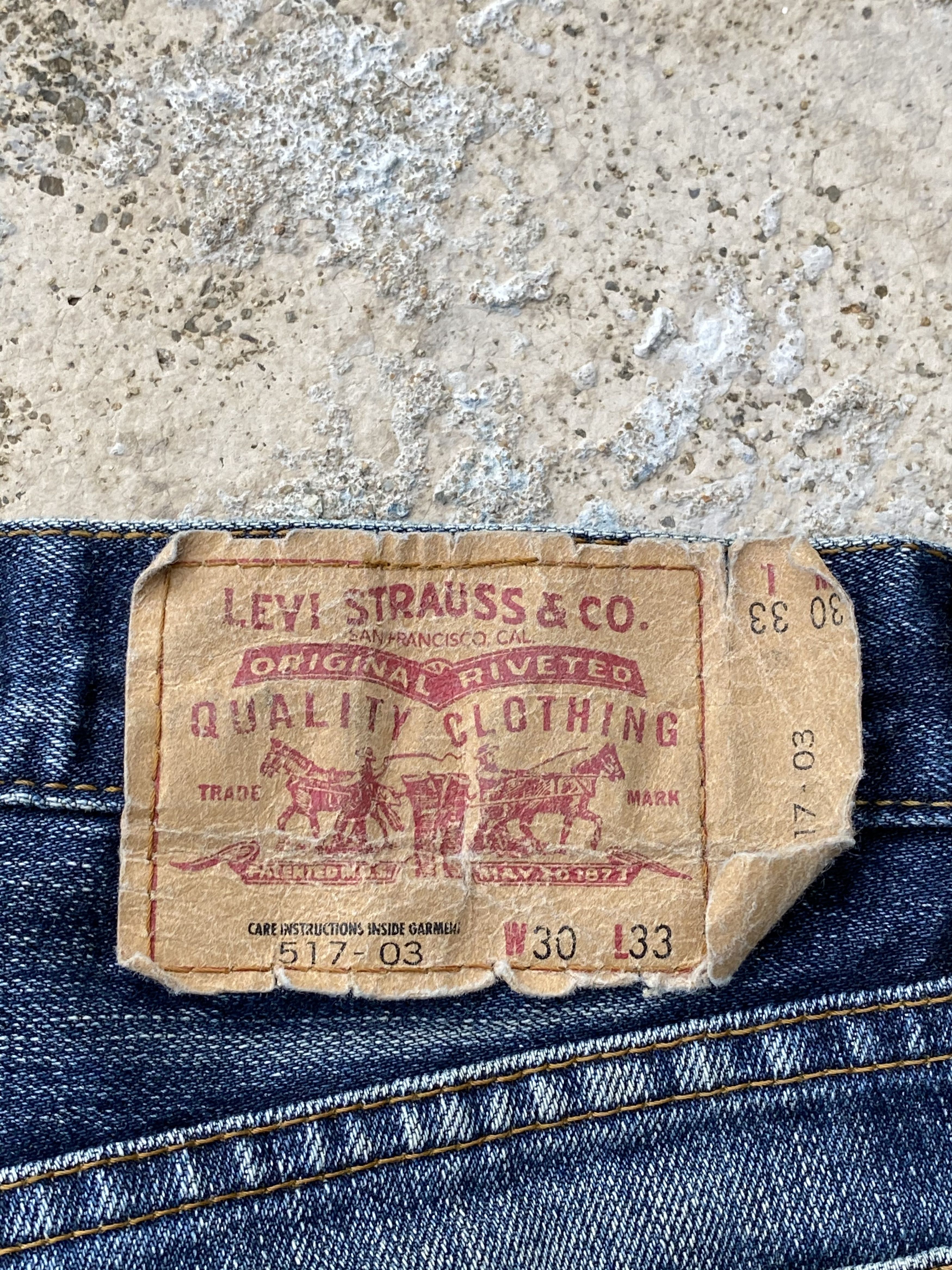 Levi's × Vintage Vintage Levi's 517 Whisker Blue Wash Flared Bootcut Jeans Size US 29 - 13 Thumbnail
