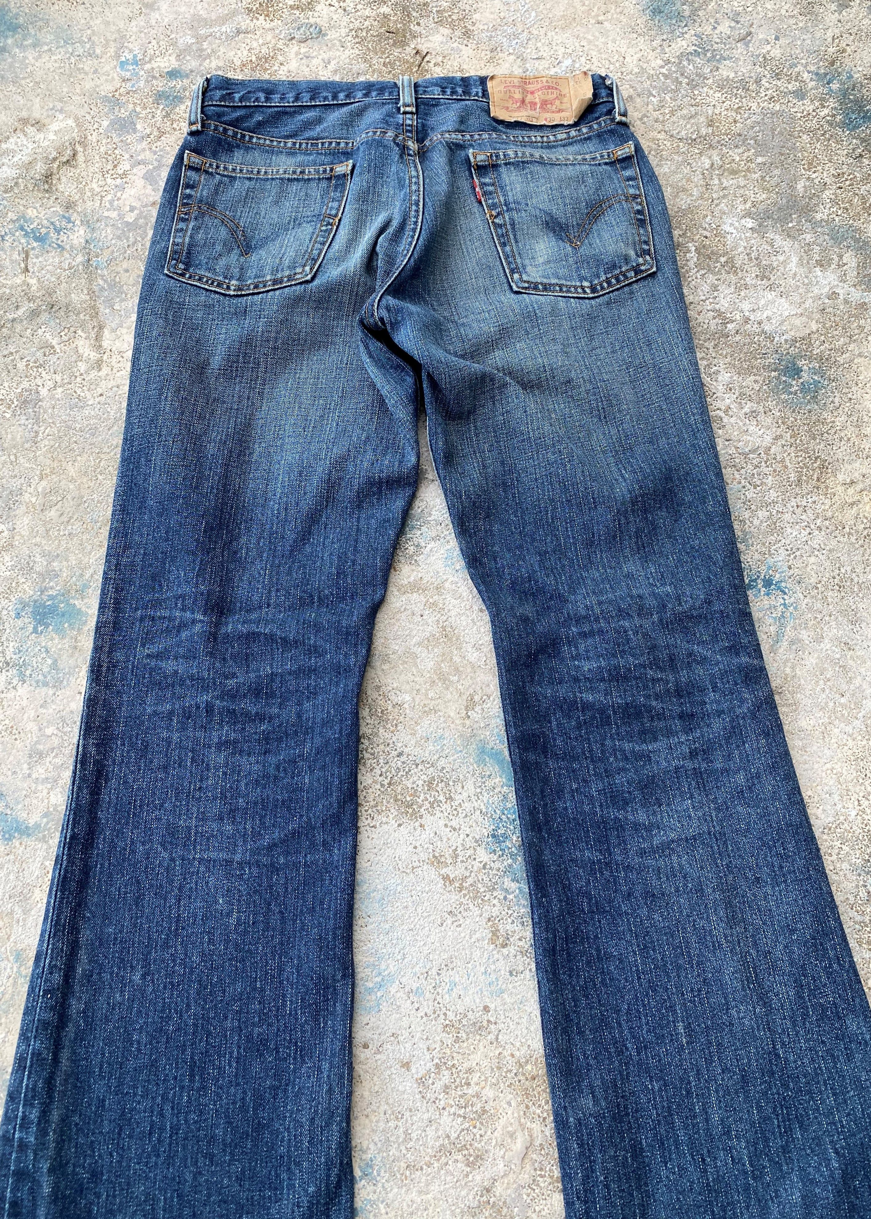 Levi's × Vintage Vintage Levi's 517 Whisker Blue Wash Flared Bootcut Jeans Size US 29 - 10 Thumbnail
