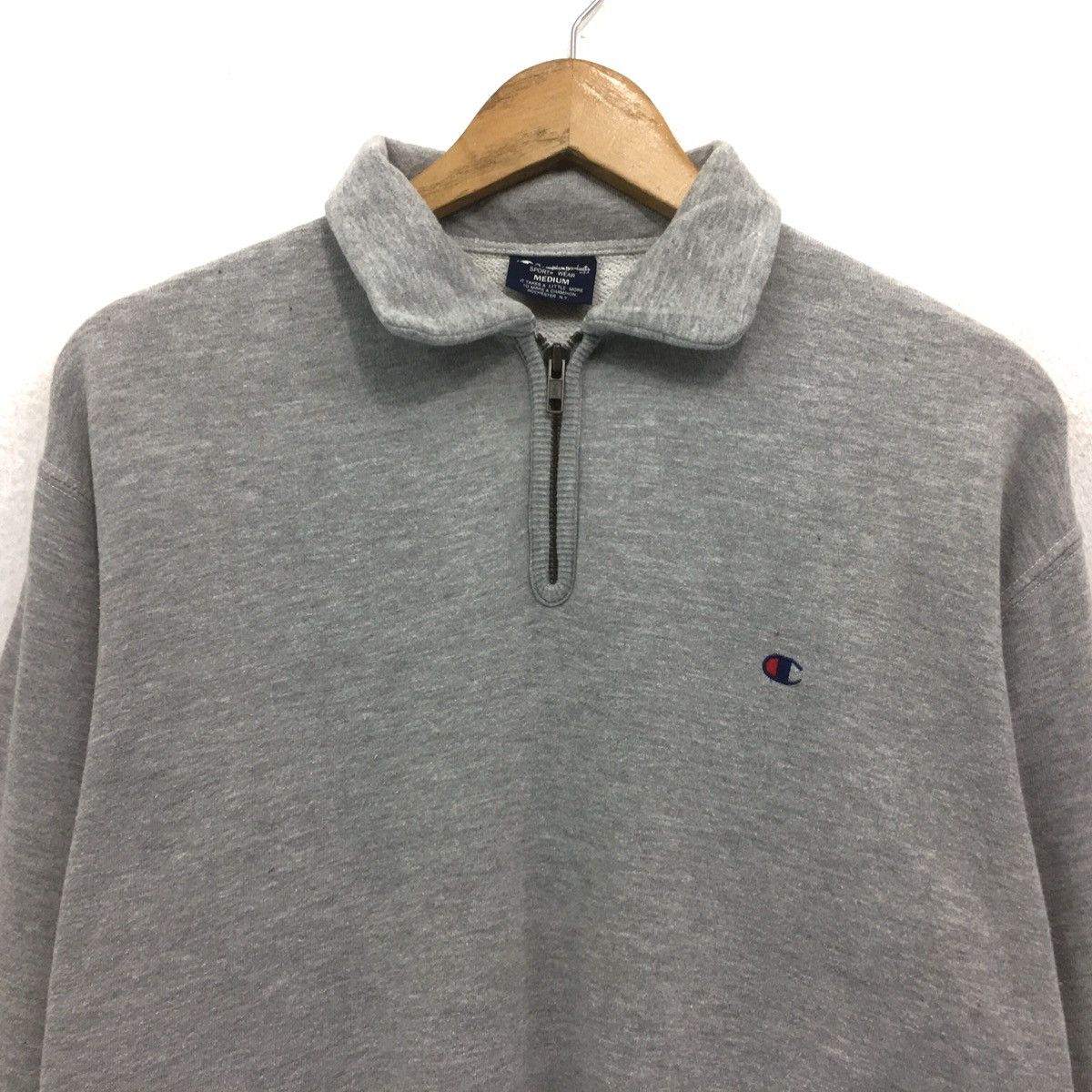 Champion × Vintage Champion Half Zip Sweatshirt Small Logo Champion Sweater Size US M / EU 48-50 / 2 - 2 Thumbnail
