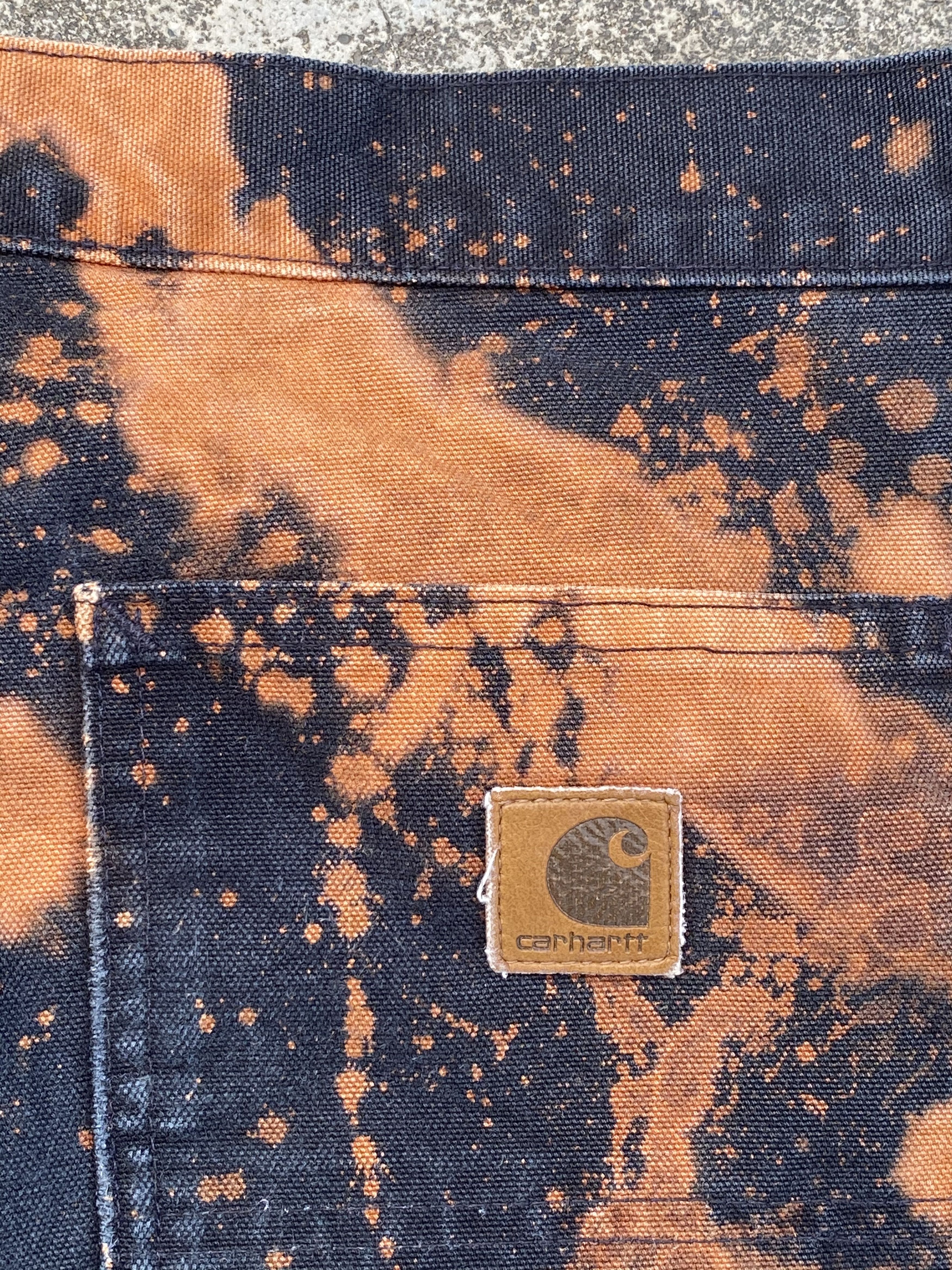 Carhartt RARE🔥Vintage Custom Carhatt Dungaree Fit Sunfaded Tye Dye Size US 30 / EU 46 - 15 Thumbnail