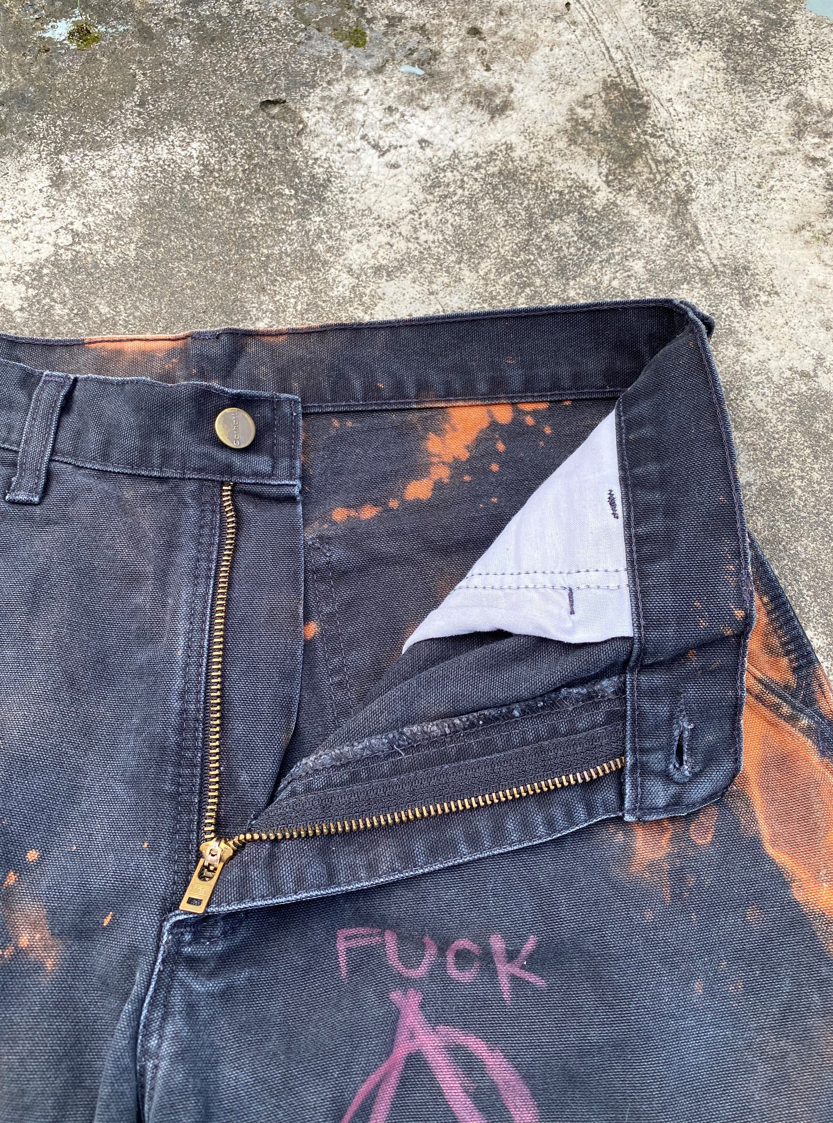 Carhartt RARE🔥Vintage Custom Carhatt Dungaree Fit Sunfaded Tye Dye Size US 30 / EU 46 - 8 Thumbnail