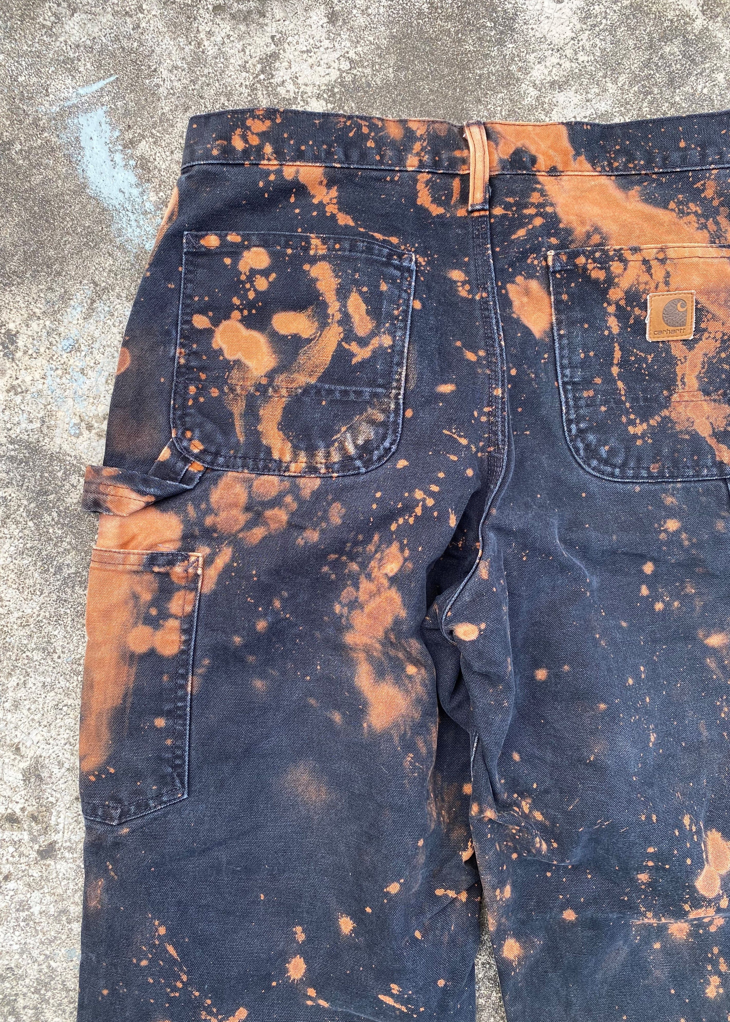 Carhartt RARE🔥Vintage Custom Carhatt Dungaree Fit Sunfaded Tye Dye Size US 30 / EU 46 - 13 Thumbnail
