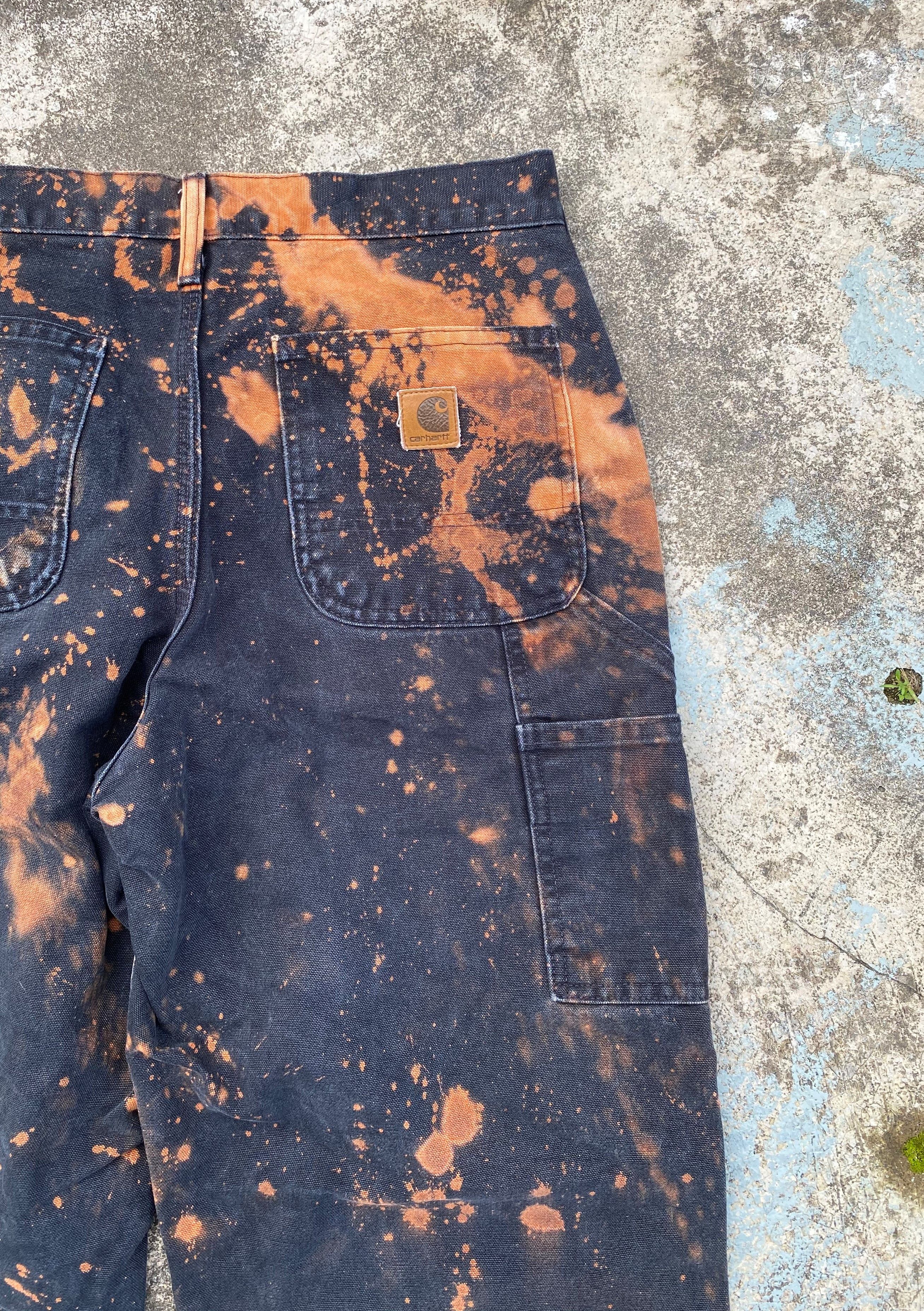 Carhartt RARE🔥Vintage Custom Carhatt Dungaree Fit Sunfaded Tye Dye Size US 30 / EU 46 - 14 Thumbnail