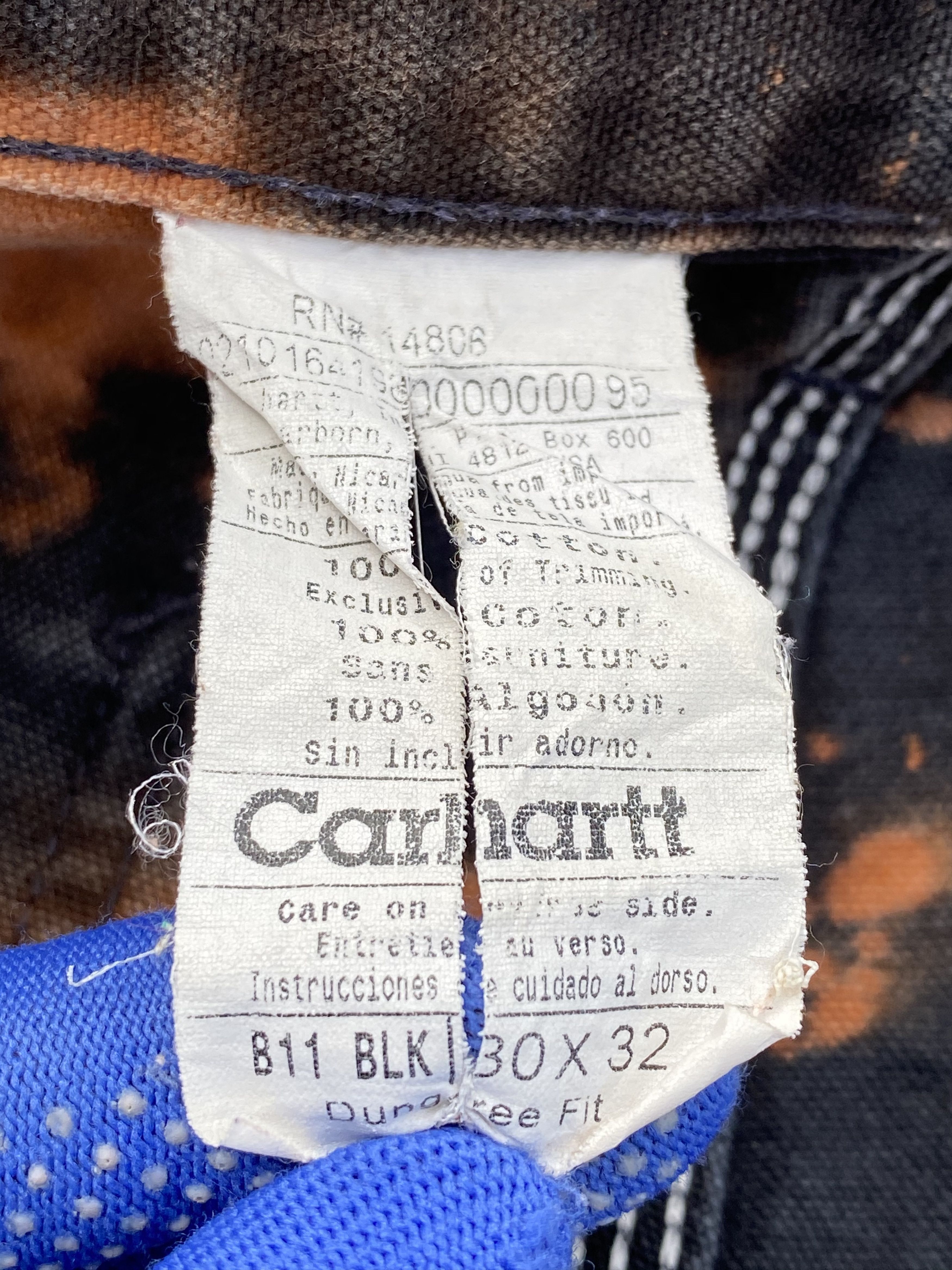 Carhartt RARE🔥Vintage Custom Carhatt Dungaree Fit Sunfaded Tye Dye Size US 30 / EU 46 - 10 Thumbnail