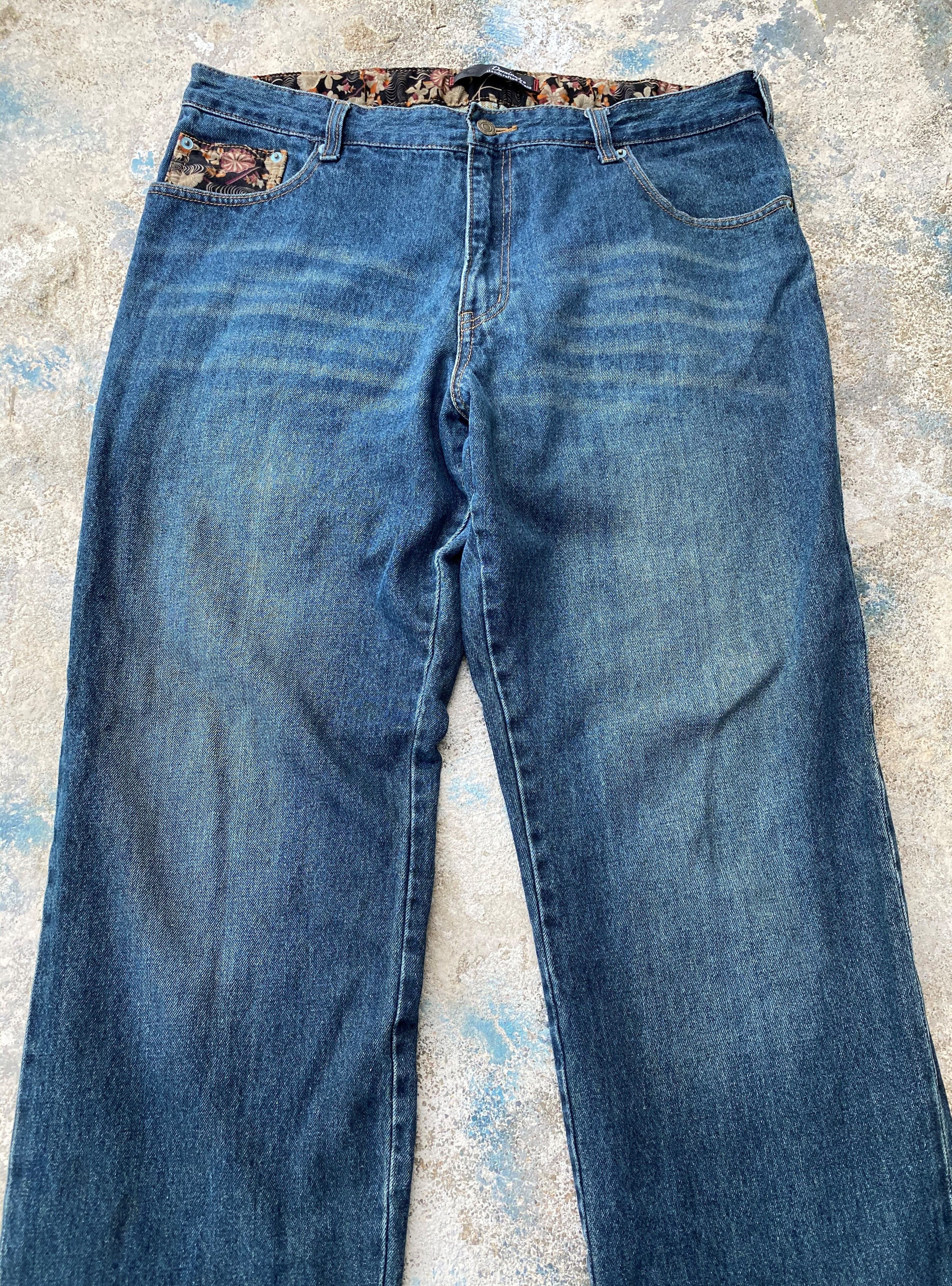 Japanese Brand SICKS💥Vintage Dominate Denim Embroidery Japanese Koi Fish Size US 28 / EU 44 - 4 Thumbnail