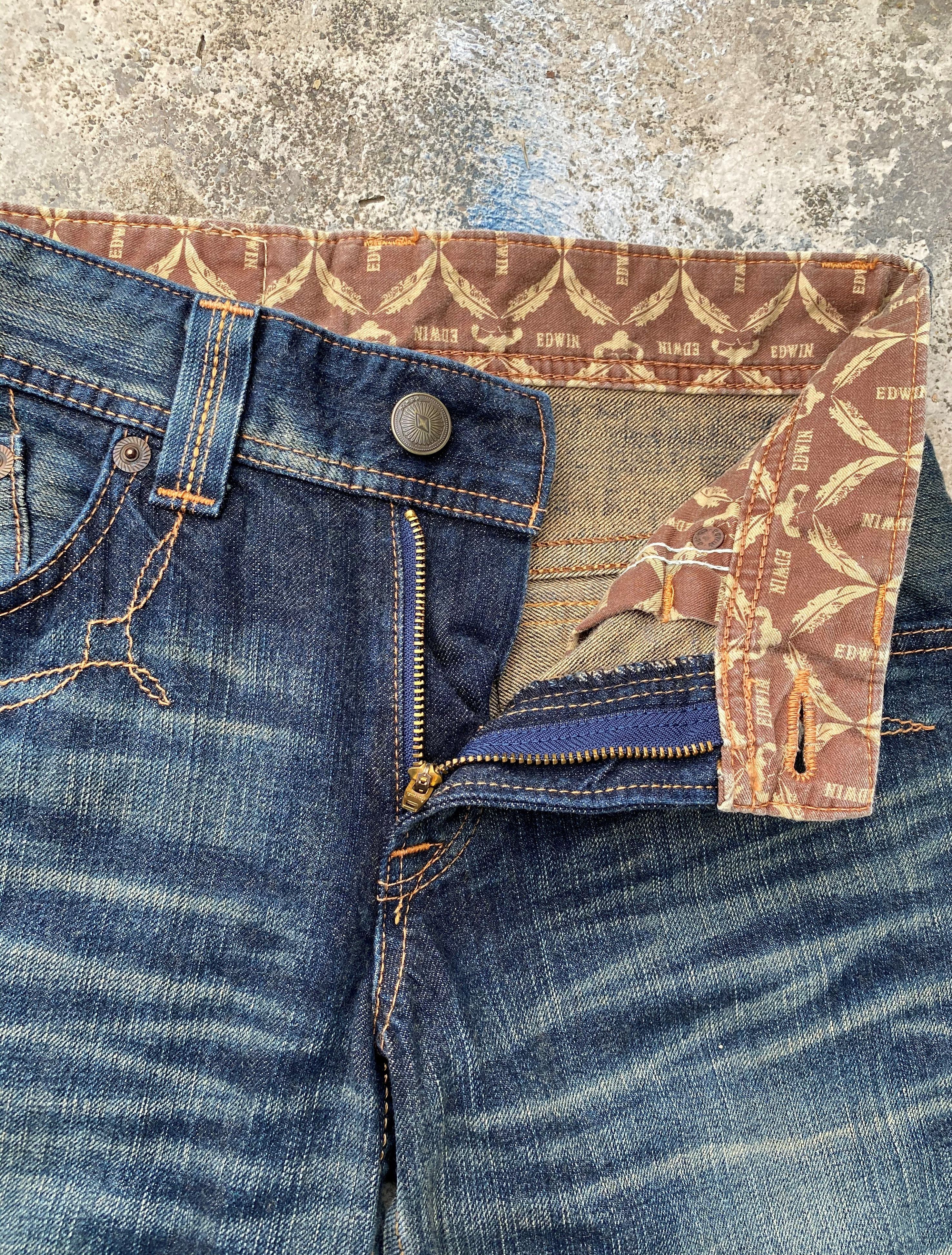 Edwin RARE🔥Vintage Flare Jeans Exclusive Edwin Rusty Whiskers Size US 26 / EU 42 - 8 Thumbnail