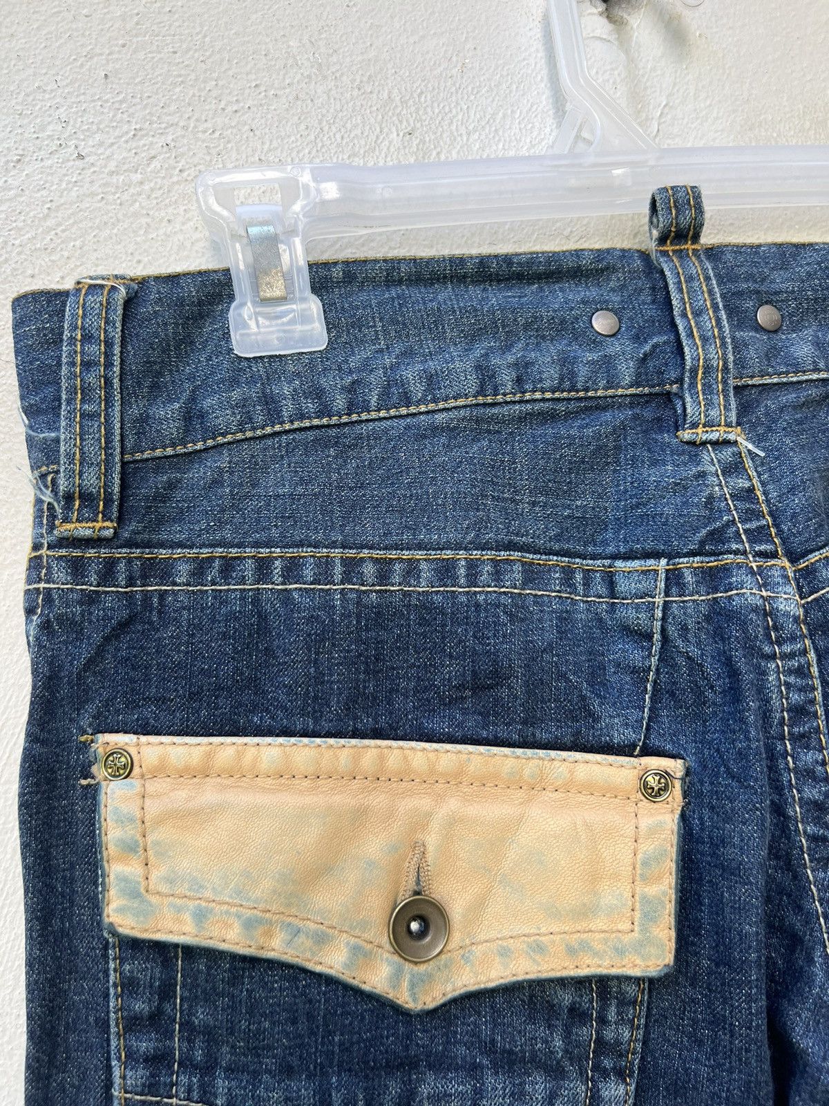 Michel Klein Vintage Michel Klein Homme Paris Hybrid Denim Flare Jeans Size US 31 - 17 Thumbnail